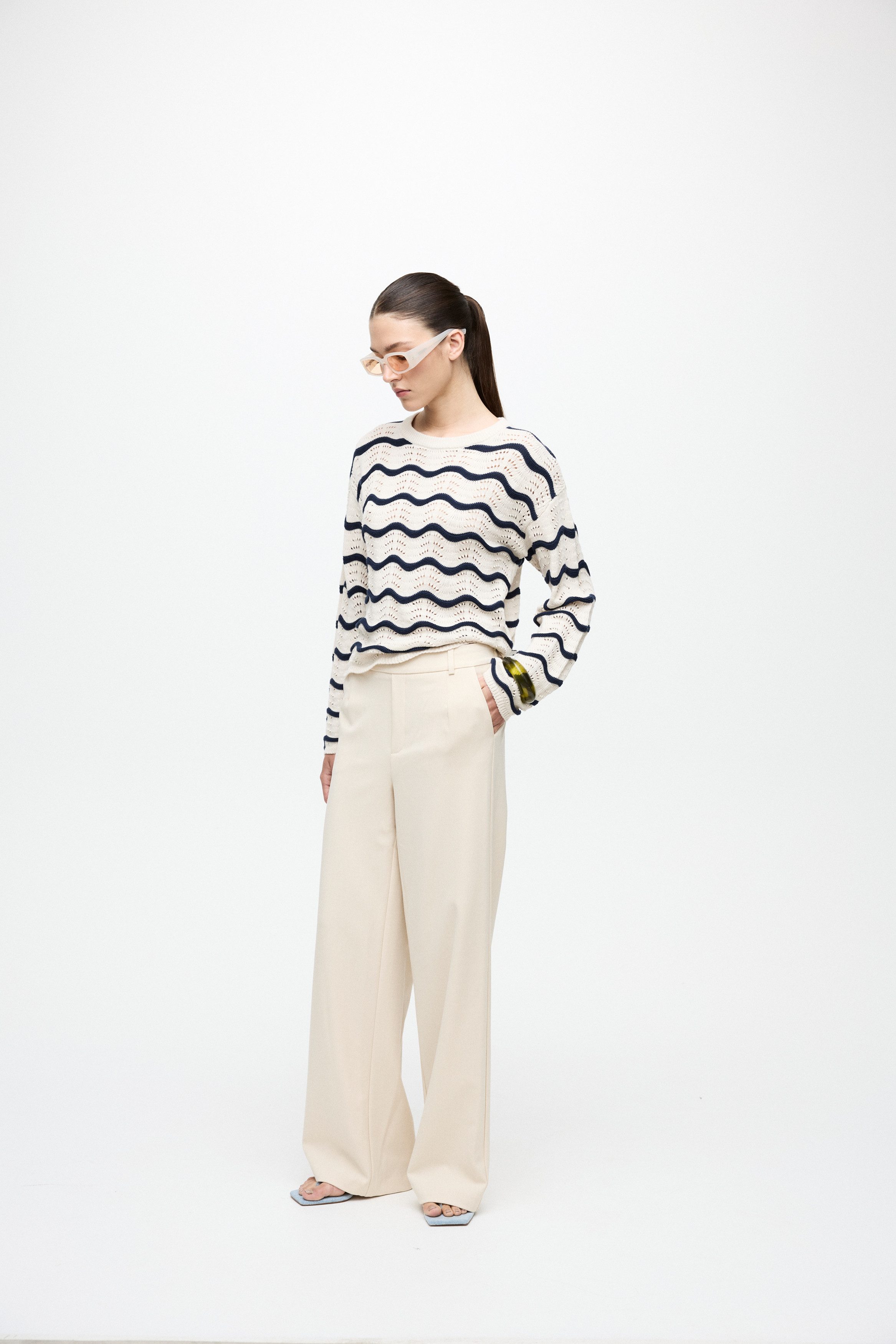 Vila Strickpullover VIWAVE O-NECK LS POINTELLE KNIT TOP-NOOS günstig online kaufen