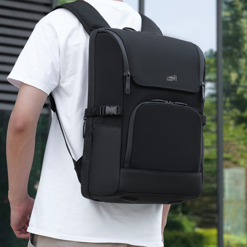 Rebel Rucksack Laptoprucksack Business Pro Black, Laptopfach, Tabletfach, Anti-Theft Fach, formstabil, wasserabweisend – Bild 4 von 5