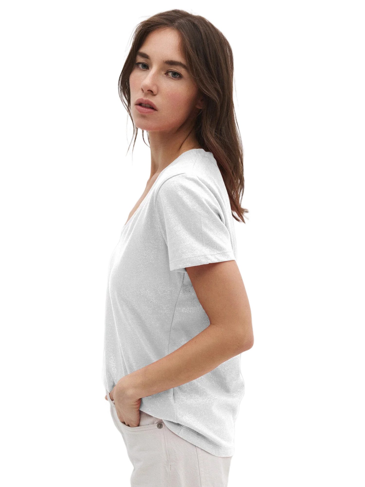 No Matter What T-Shirt Kurzärmeliges T-Shirt mit V-Ausschnitt