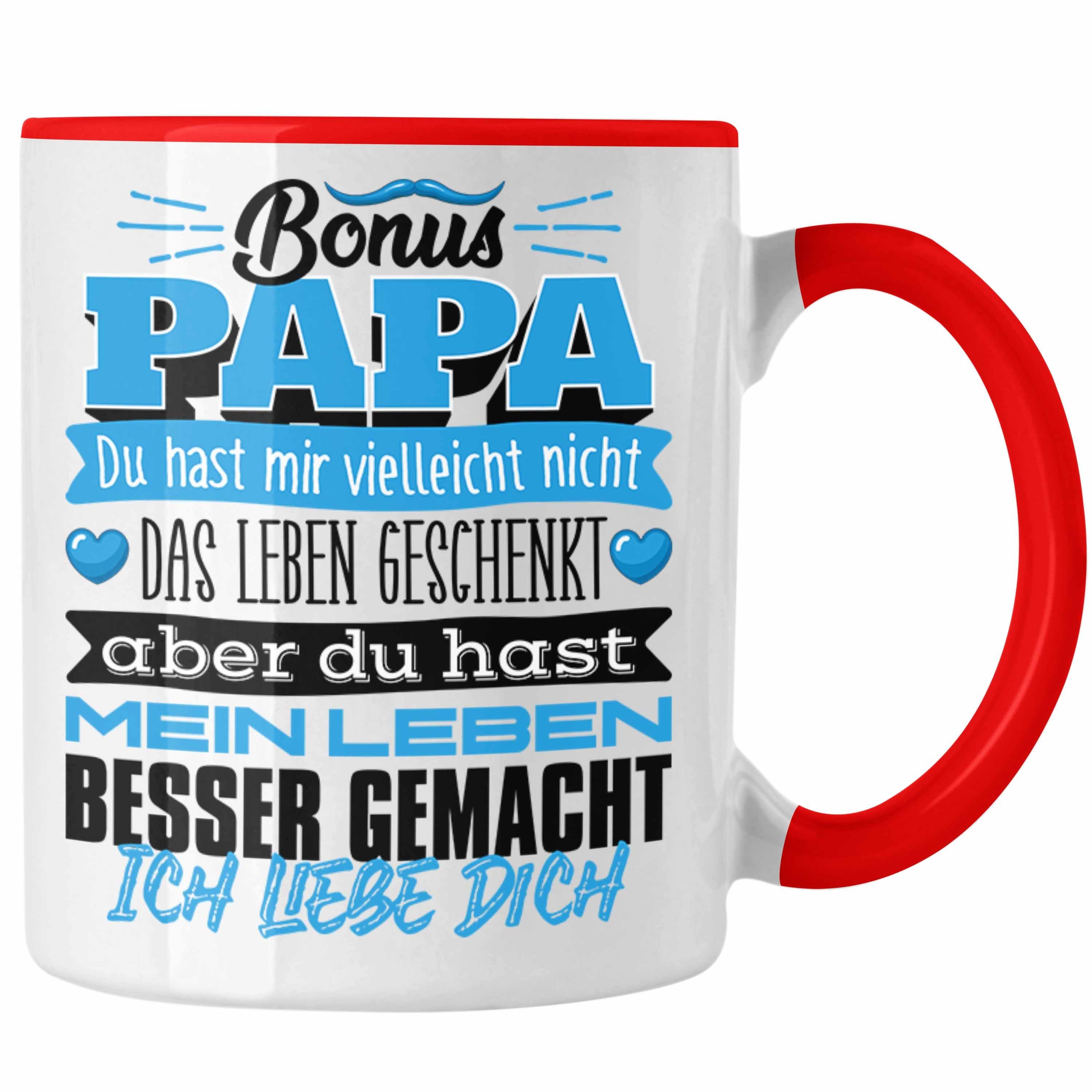 Trendation Tasse Bonus Papa Tasse Geschenk Du Hast Mir Vielleicht Nicht Das Leben Gesch Rot | Teetassen