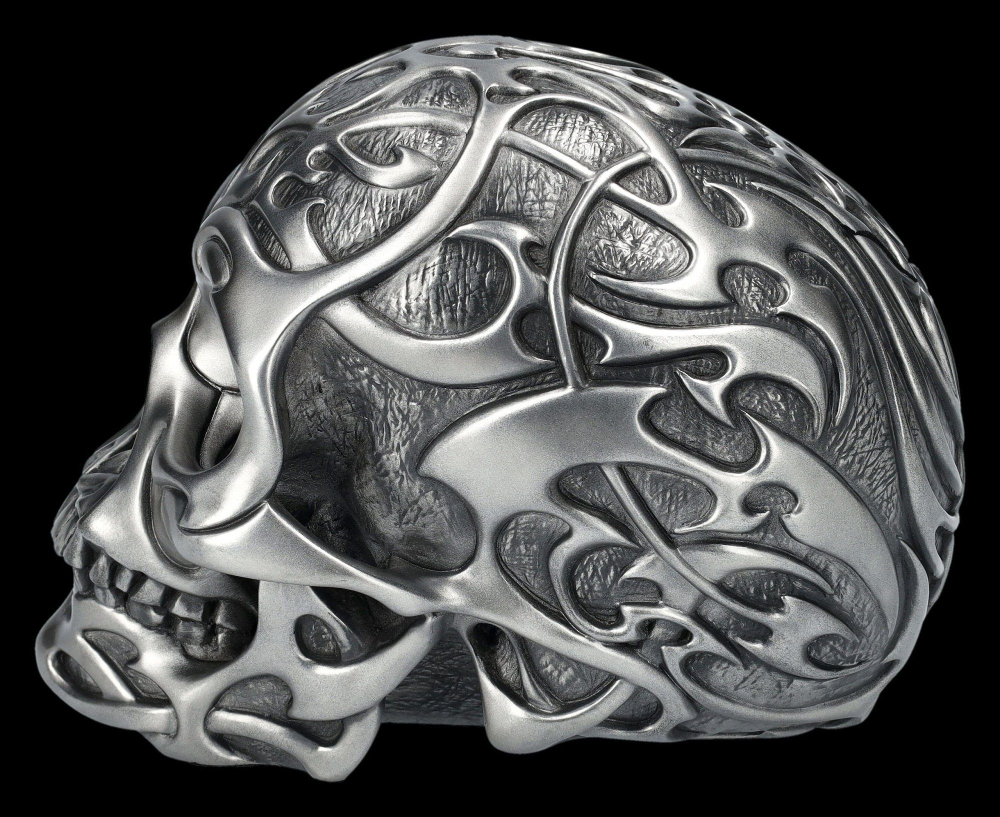 Totenkopf Totenschädel Figuren Dekoration Skull silber - Dekofigur Gothic Shop GmbH by Tribal Clinic Design -