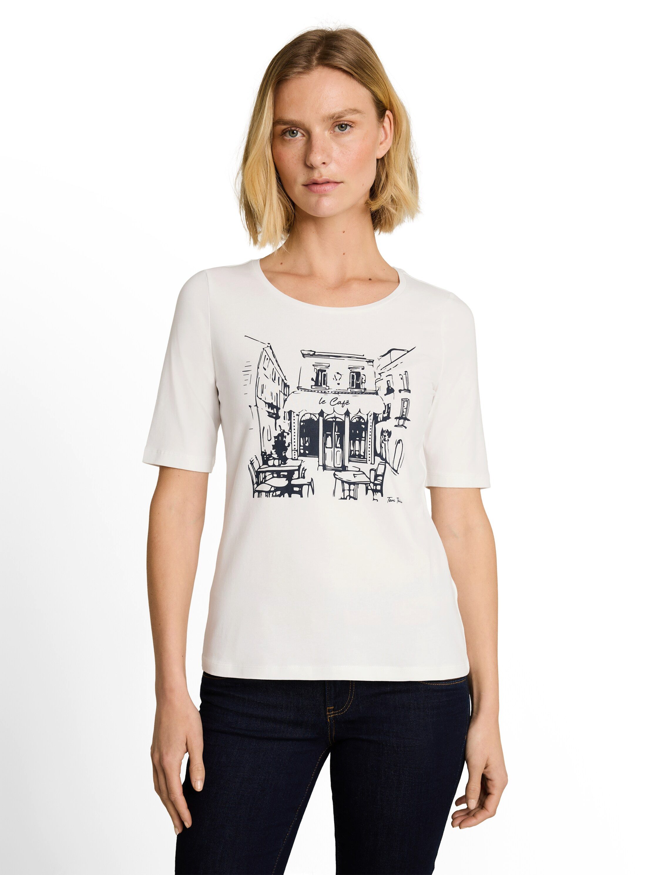 TOM TAILOR Kurzarmshirt Sommershirt mit Print