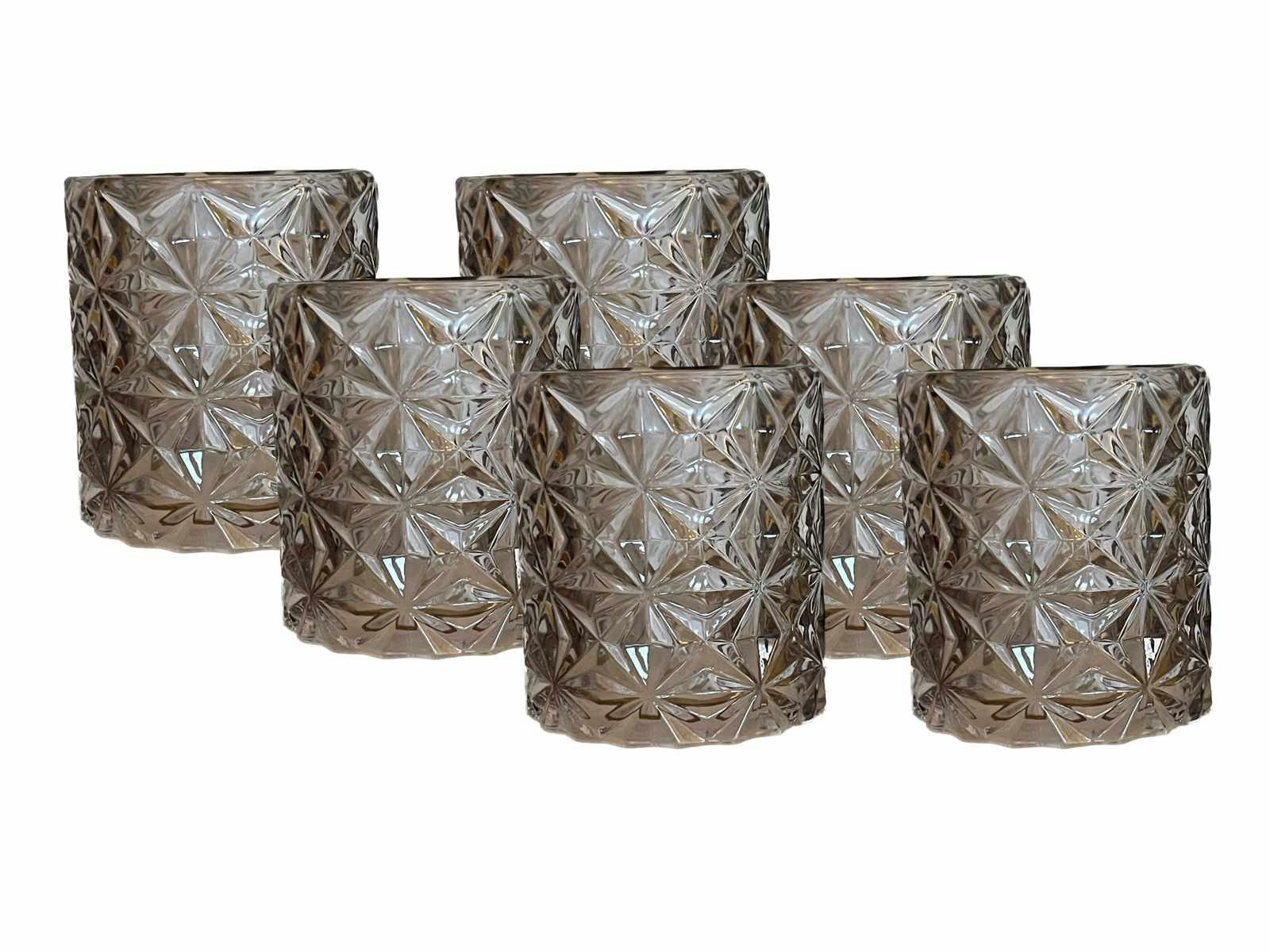 Teelichthalter Windlicht Teelichthalter 6er Set Deko-Gläser Trinkglas 8x7cm 3 Farben