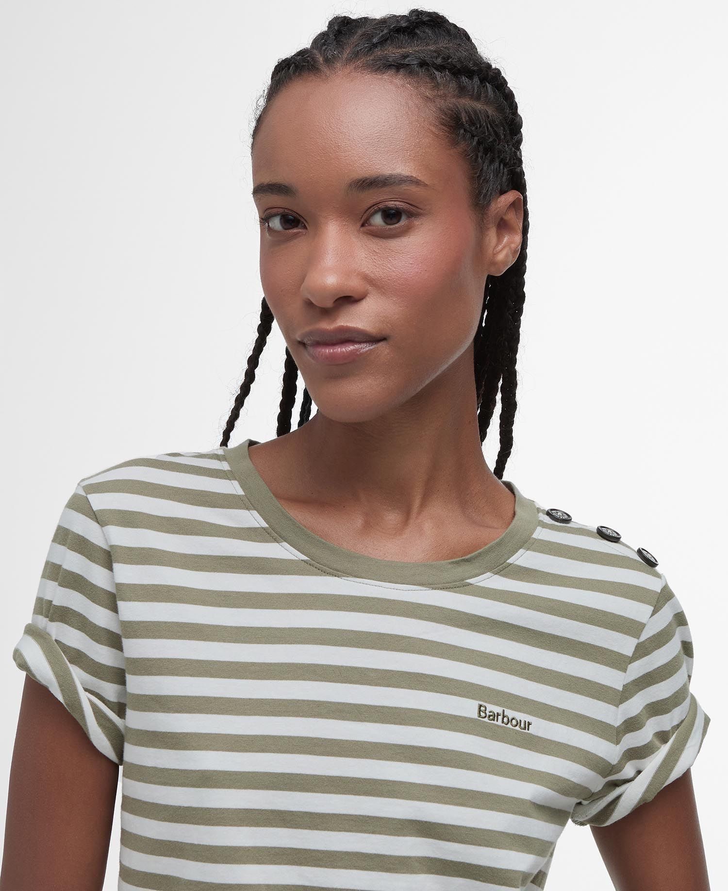 Barbour T-Shirt BARBOUR T-Shirt Ferryside Striped Dusky Green