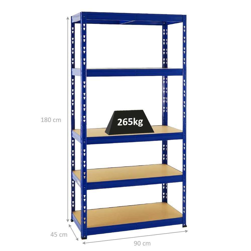 PROREGAL® Schwerlastregal Robustes Lagerregal TIGER 220-180x90-180x40-60cm 5-6 Ebenen, Stabiles Garagenregal Kellerregal Lastenregal Lagerregal Steckregal – Bild 3 von 5