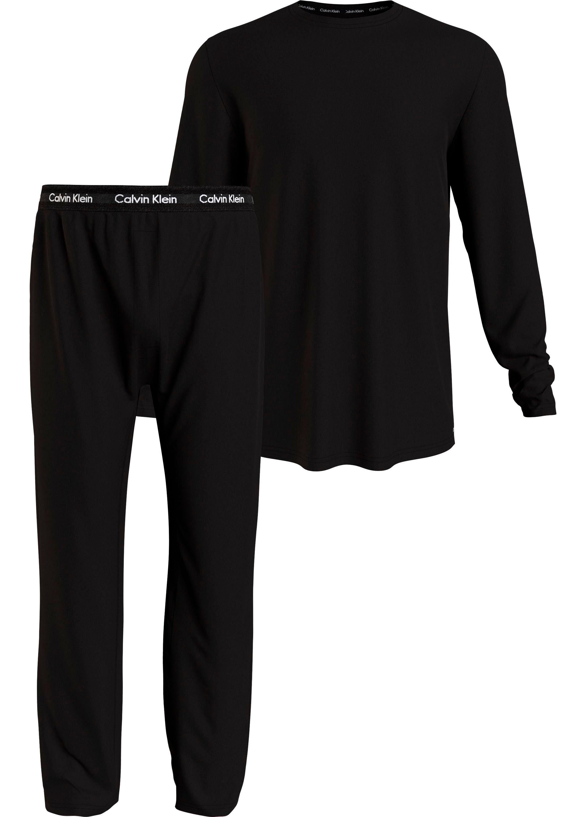 Calvin Klein Underwear Pyjama mit L/S schmalem BLACK SET Bein PANT
