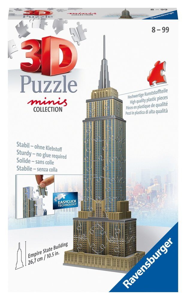 Ravensburger 3D-Puzzle 54 Empire 54 State 3D 11271, Ravensburger Puzzleteile Building Teile Puzzle Mini