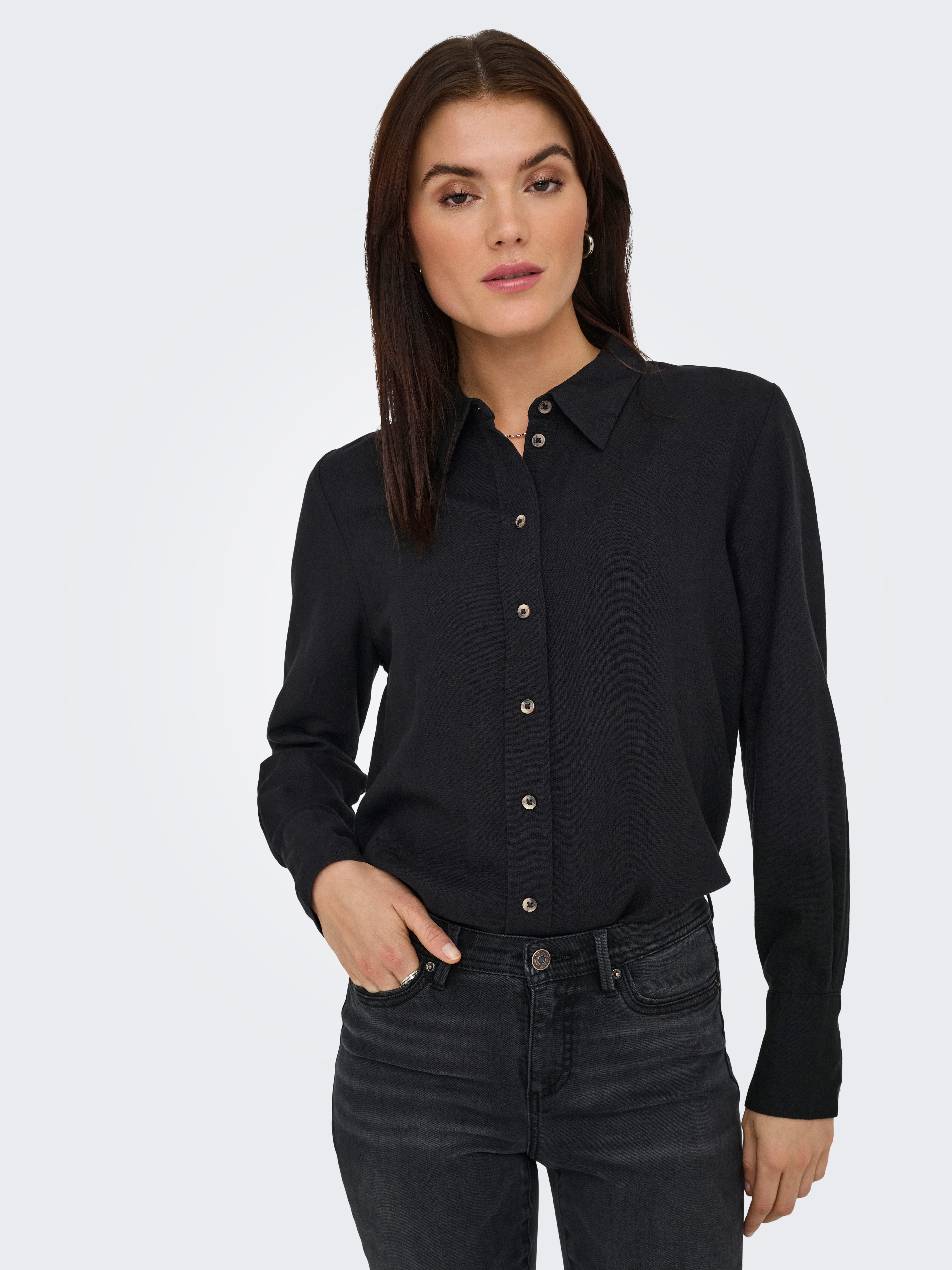 Hemdbluse JDYSAY L/S LINEN LOOSE SHIRT WVN NOOS