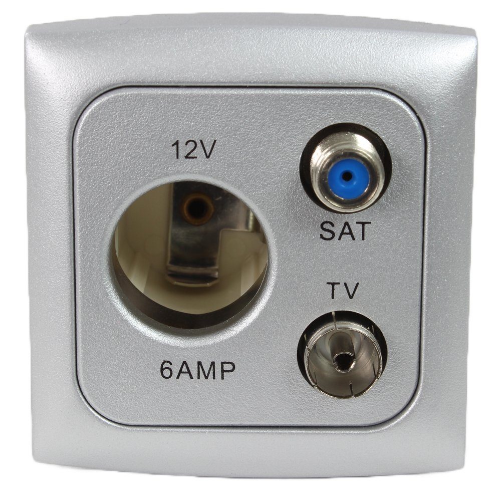 HABA B.V. Steckdose C-Line Steckdose Sat TV + Rahmen + Isodose silber