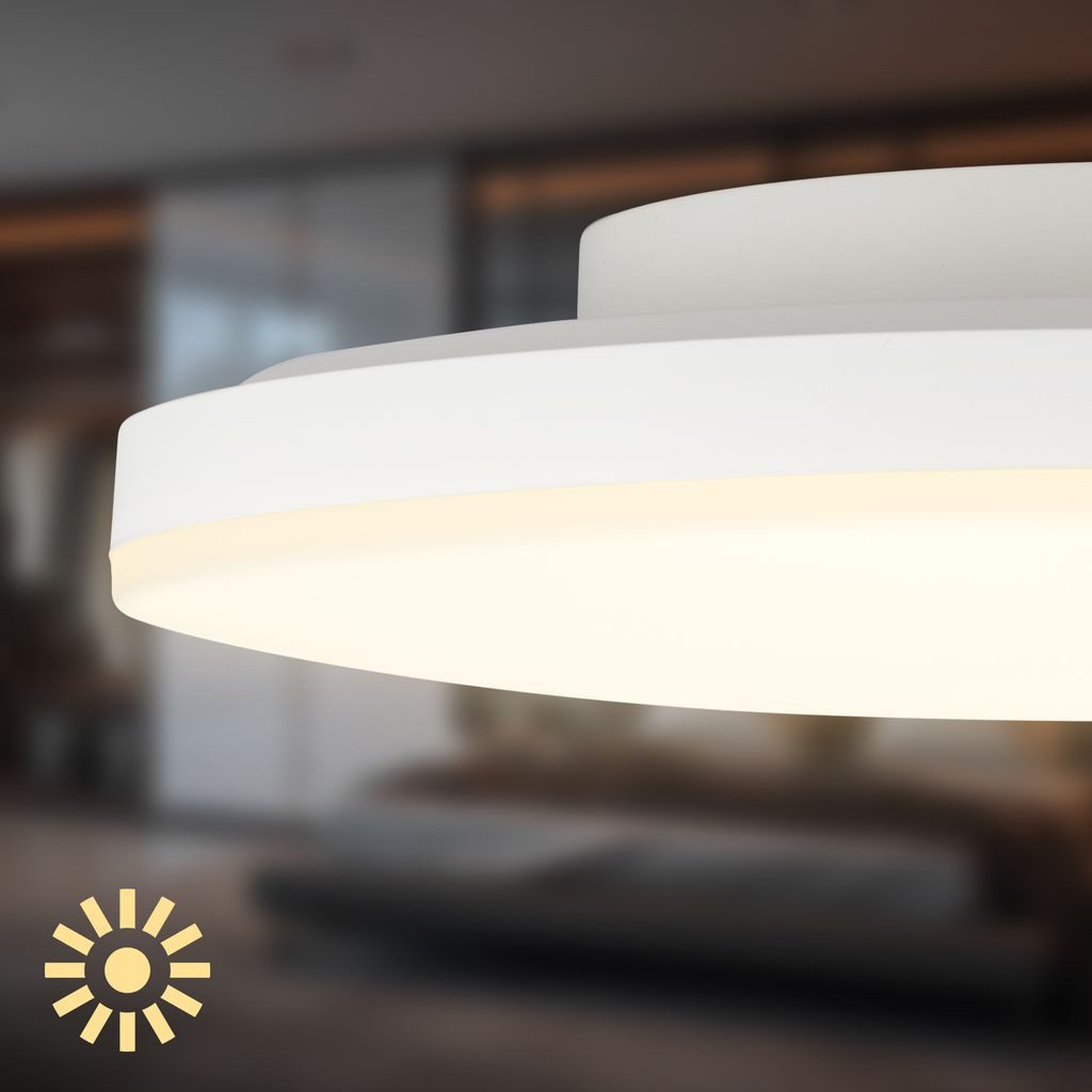 Briloner Leuchten LED Deckenleuchte LED Deckenlampe, LED fest integriert, 3000K - Warmweiß, 26x6 cm, Wohnzimmer, Schlafzimmer, Flur, Küche
