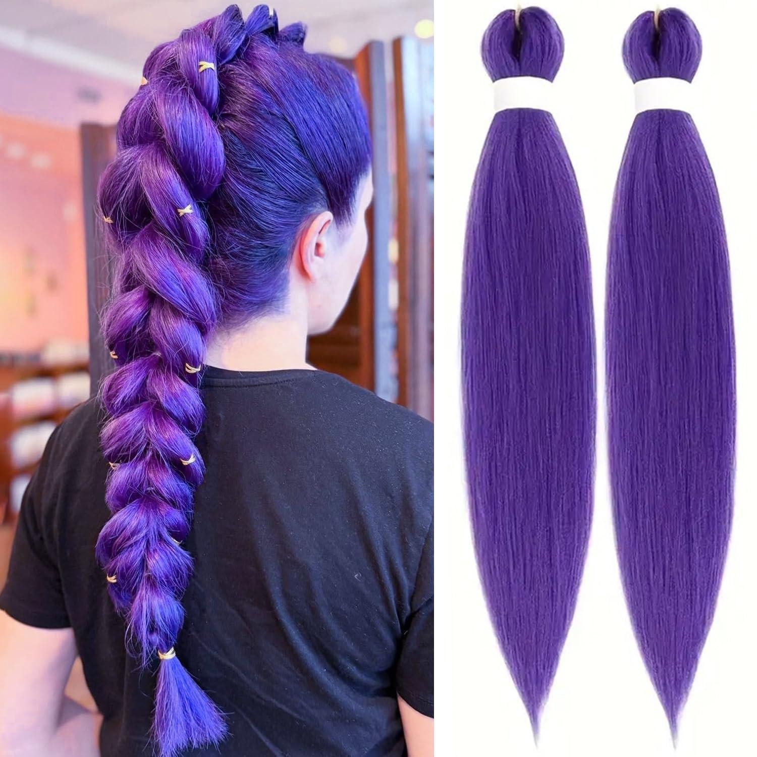 LuxusKollektion Kunsthaar-Extension Haar Extensions Jumbo Braid Kunsthaar Crochet Twist Dunkellila
