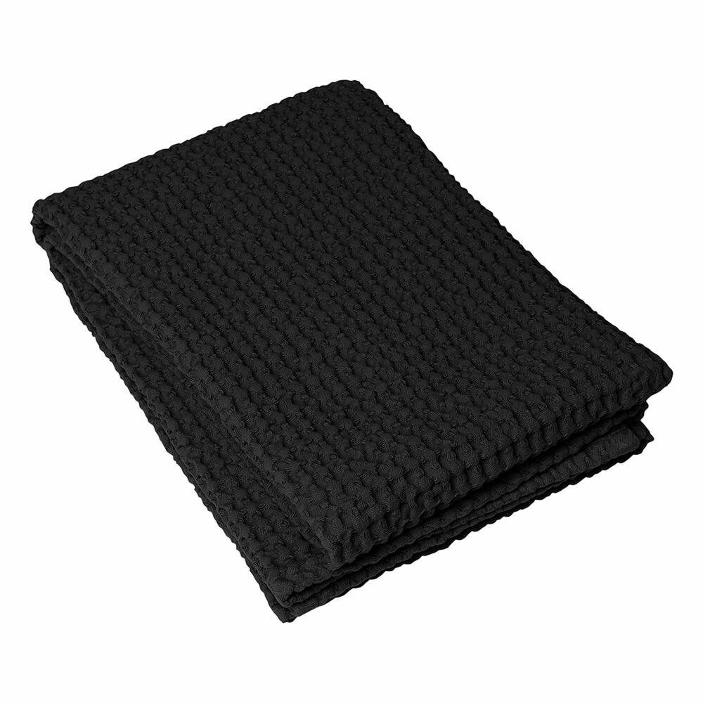 blomus Badetuch Caro Black 70 x 140 cm, Waffelpiqué (1-St), 100% Baumwolle