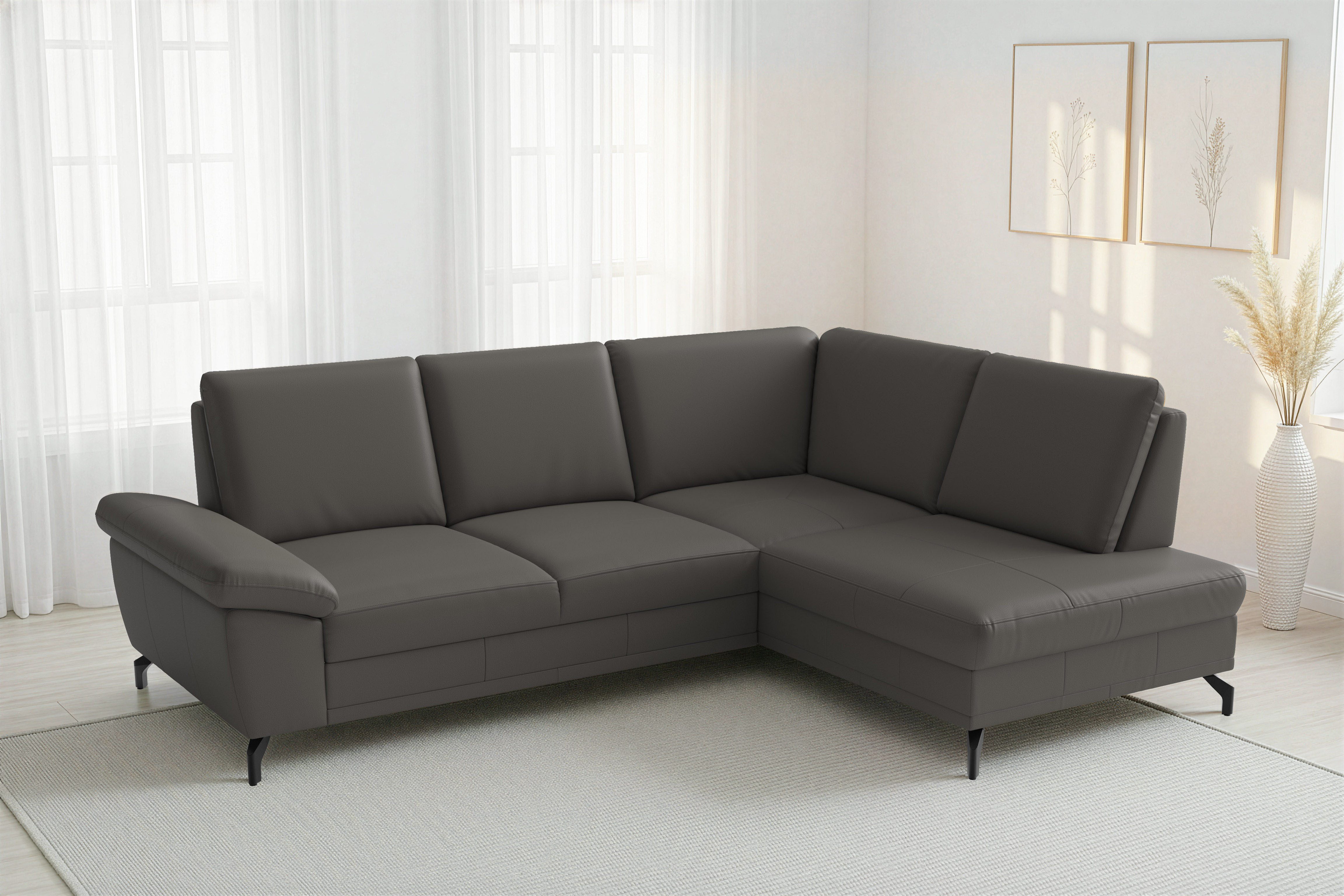 sit&more Ecksofa Chelsea Leder L-Form, B:249 cm, inkl. Armteil- & Sitztiefenverstellung, optional mit Bettfunktion und Bettkasten