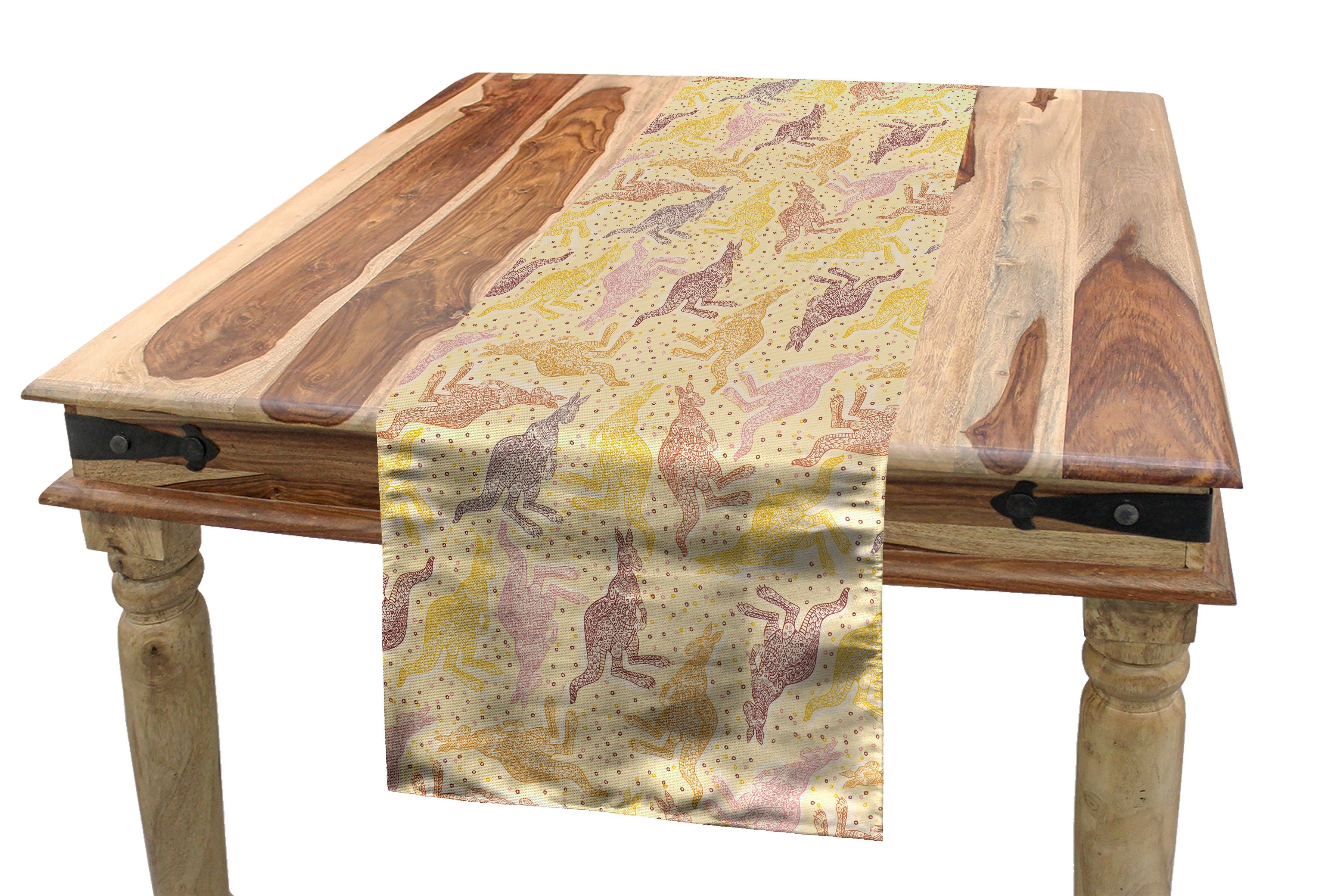 Abakuhaus Tischläufer Esszimmer Küche Rechteckiger Dekorativer Tischläufer, Känguru Australian Muster