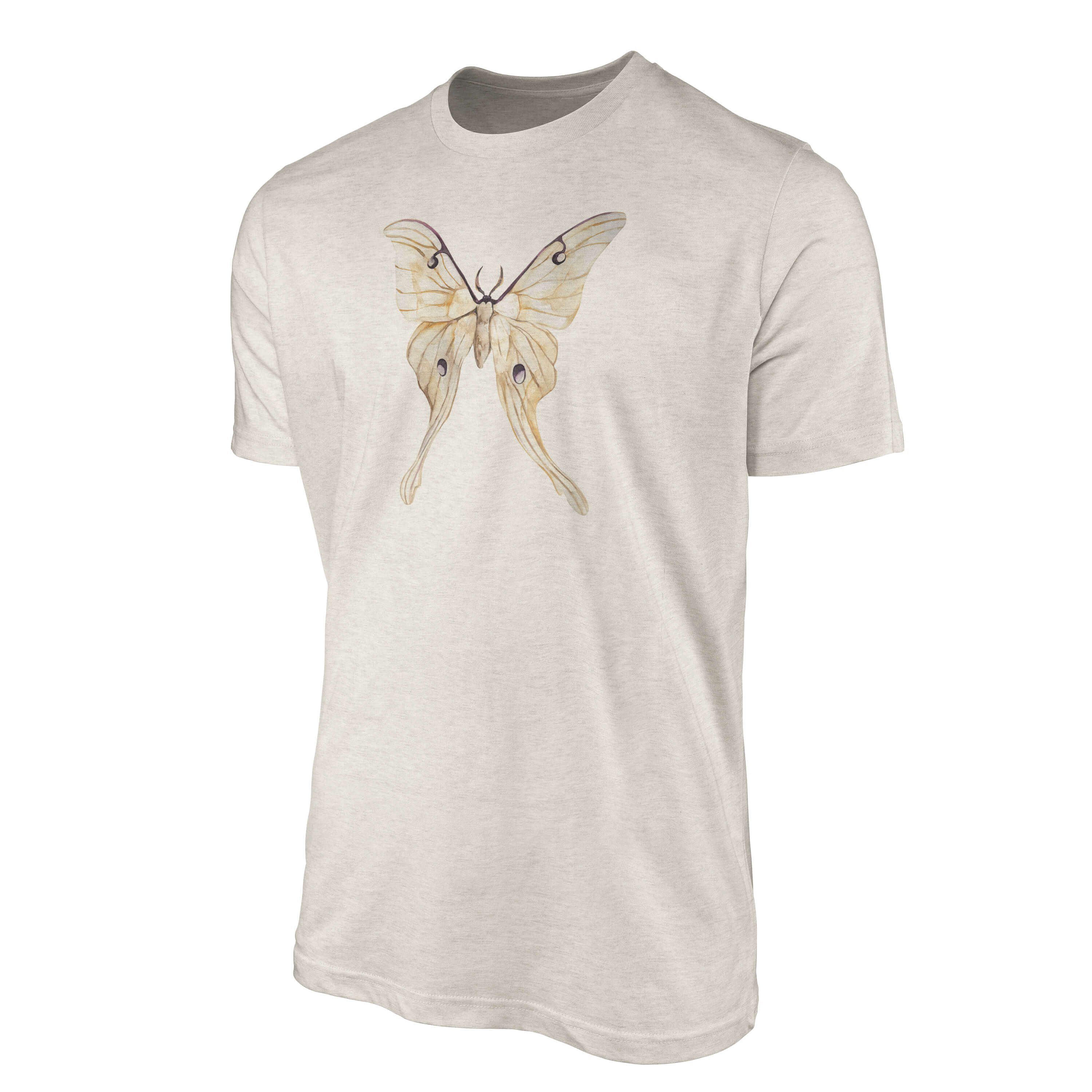 Sinus Art T-Shirt Herren Nachhaltig Organic Schmetterling Farbe T-Shirt (1-tlg) Motiv Aquarell Ökomo Shirt 100% Bio-Baumwolle