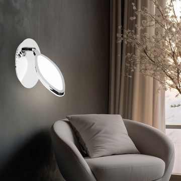 WOFI LED Wandleuchte, LED Wand Lampe Wohnzimmer Flur Akzent Beleuchtung Chrom Schalter