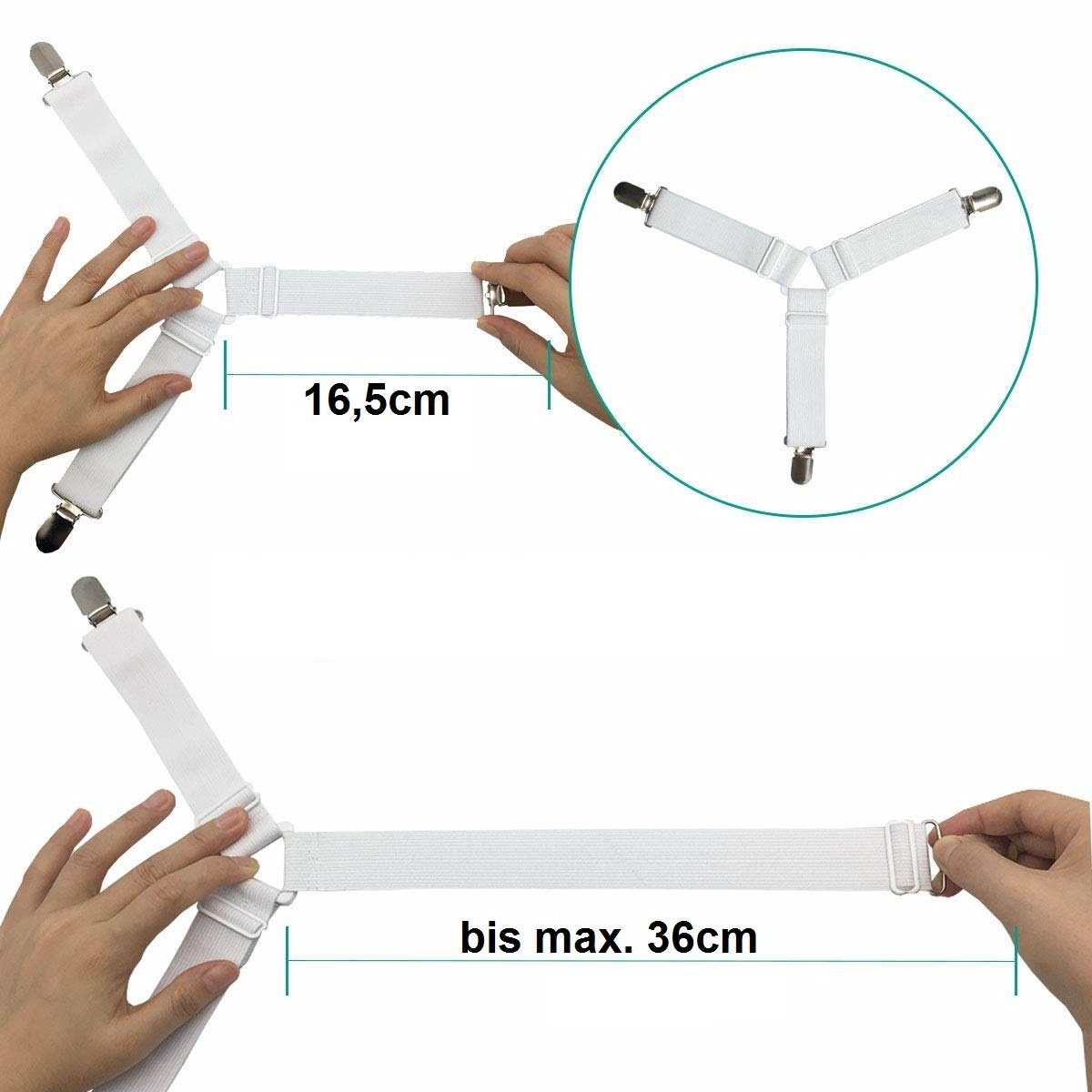 BAYLI Spannbettlaken Verstellbare Bettlakenspanner [4er Set], Betttuchspann günstig online kaufen