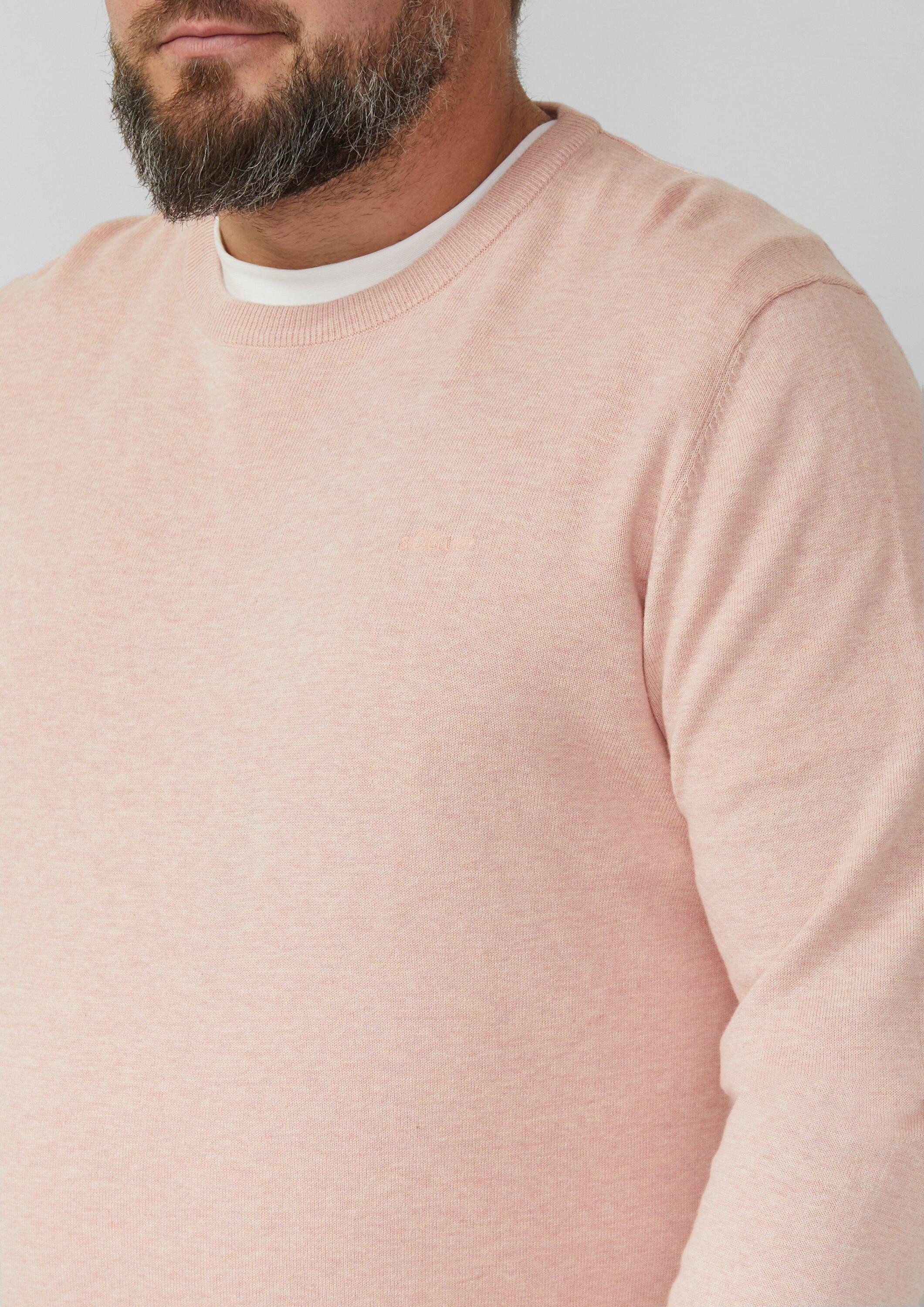 s.Oliver Longpullover Strickpullover Strickpullover mit Logo-Stickerei