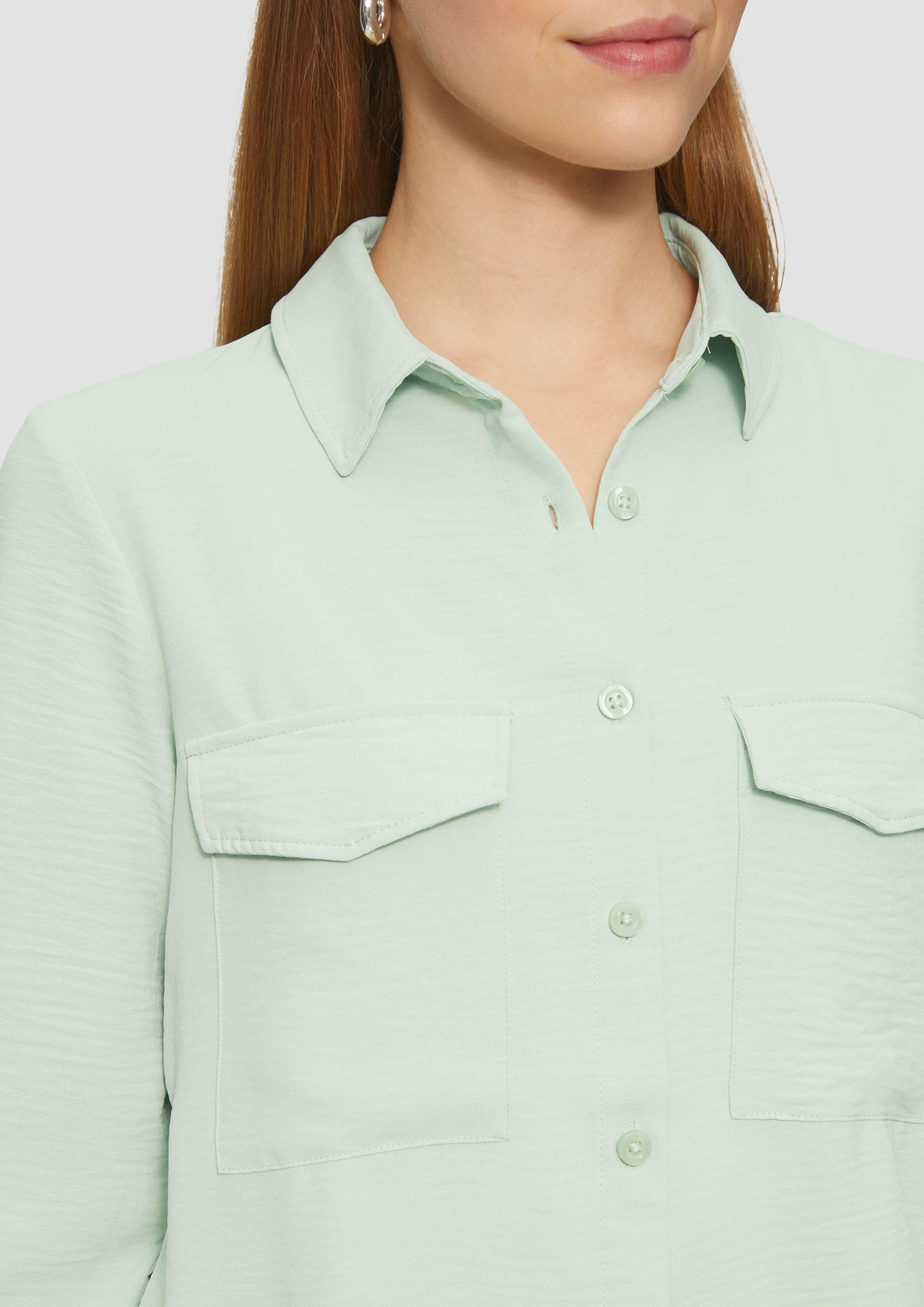 QS Langarmbluse Lässige Hemdbluse mit aufgesetzten günstig online kaufen