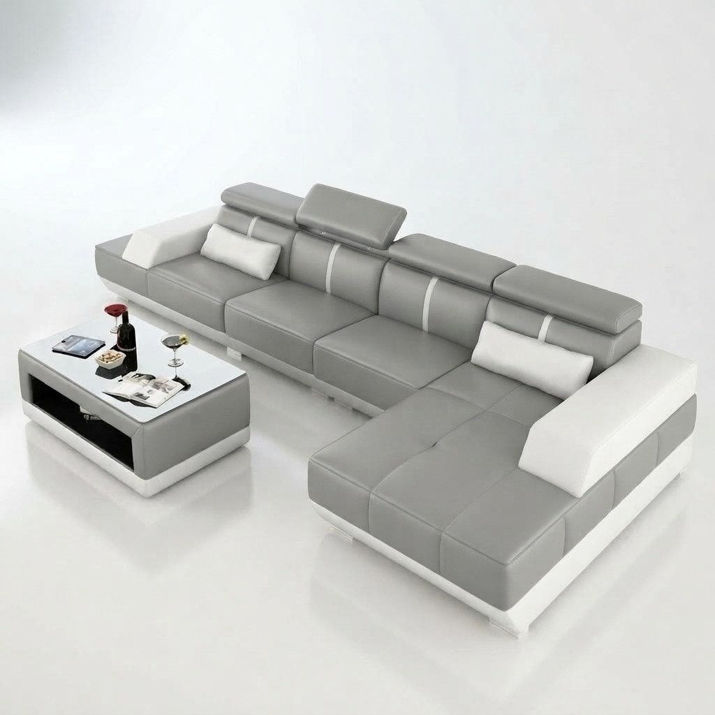 Xlmoebel Ecksofa Eckcouch mit USB-Anschluss in L-Form und hochwertiger Polsterung, Ecksofa, Hergestellt in Europa