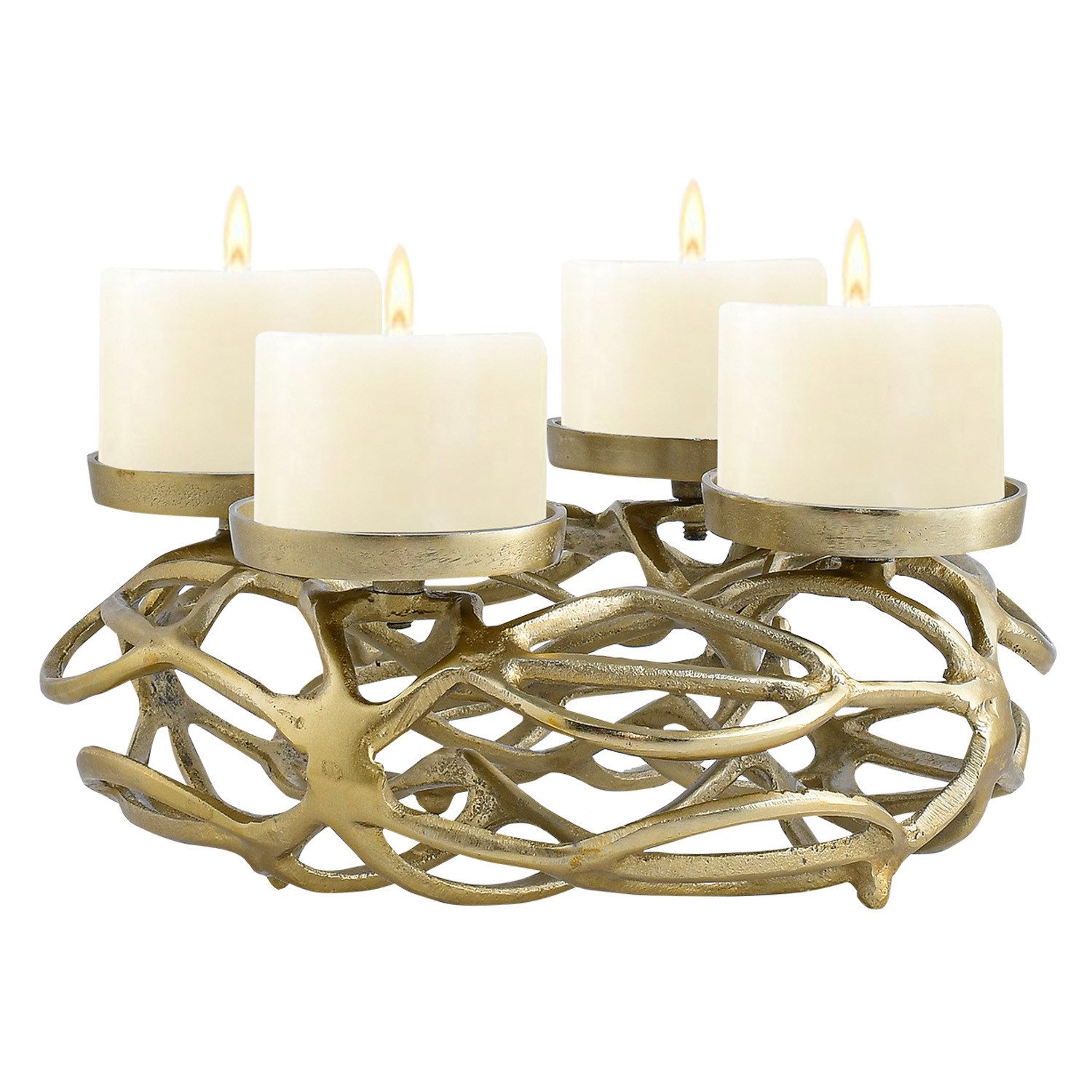 Marrakesch Orient & Mediterran Interior Adventskranz Moderne Deko Adventskranz Kerzenständer Weihnachtsdeko Corone Gold, Handarbeit