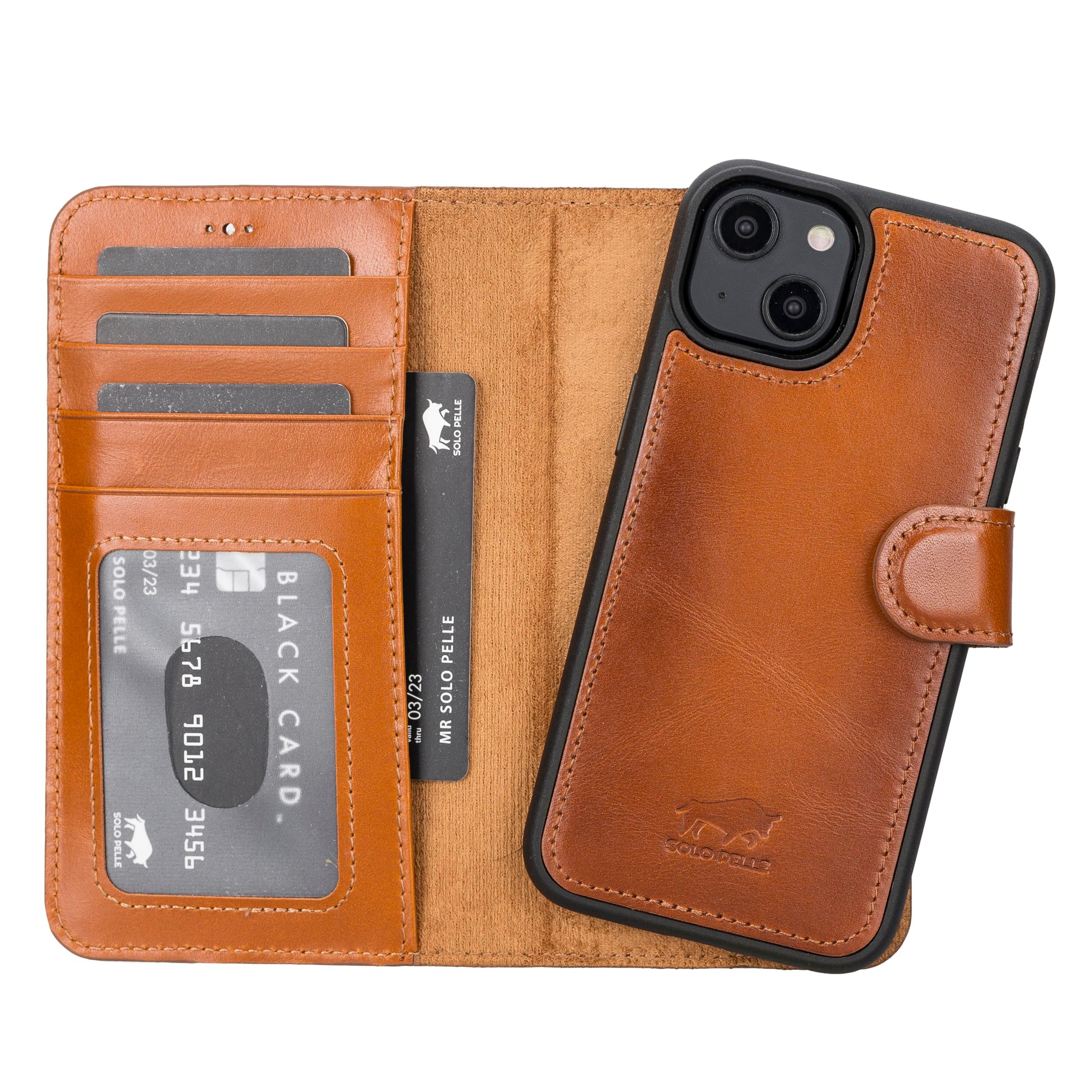 Solo Pelle Smartphonetasche Lederhülle für iPhone 15 6.1 Zoll abnehmbare Hülle inkl. Kartenfächer