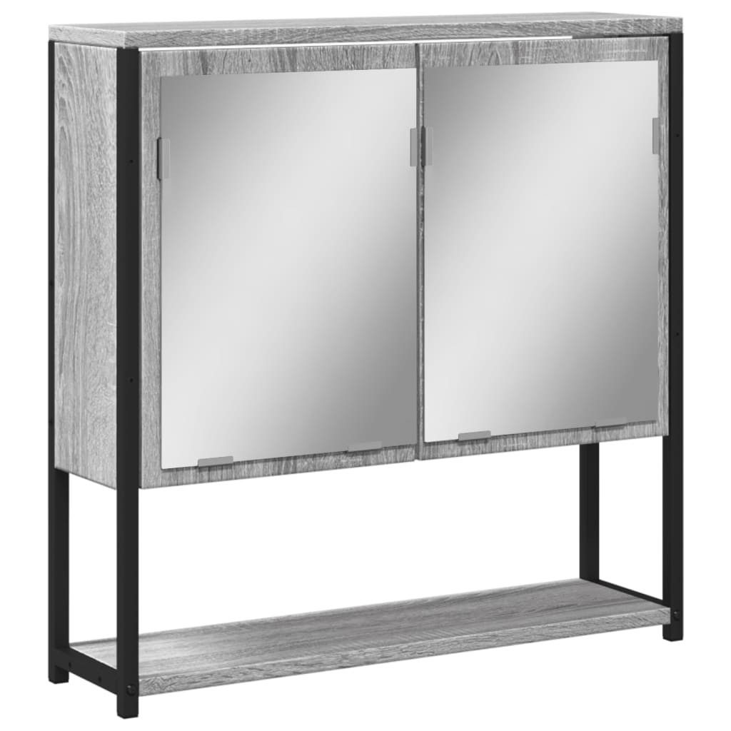 vidaXL Badezimmerspiegelschrank Bad-Spiegelschrank Grau Sonoma 60x16x60 günstig online kaufen