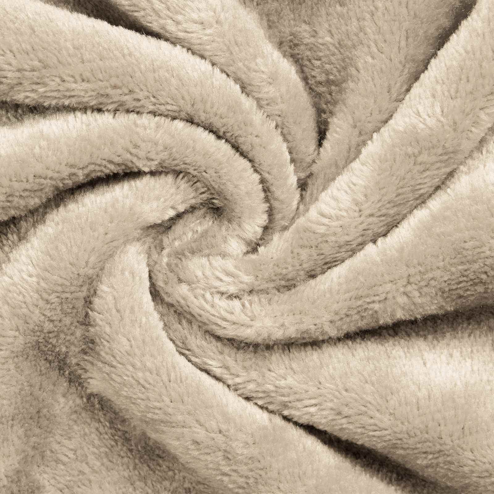 vidaXL Damenbademantel S Decken-Hoodie Beige S Flanell, 100% Baumwolle