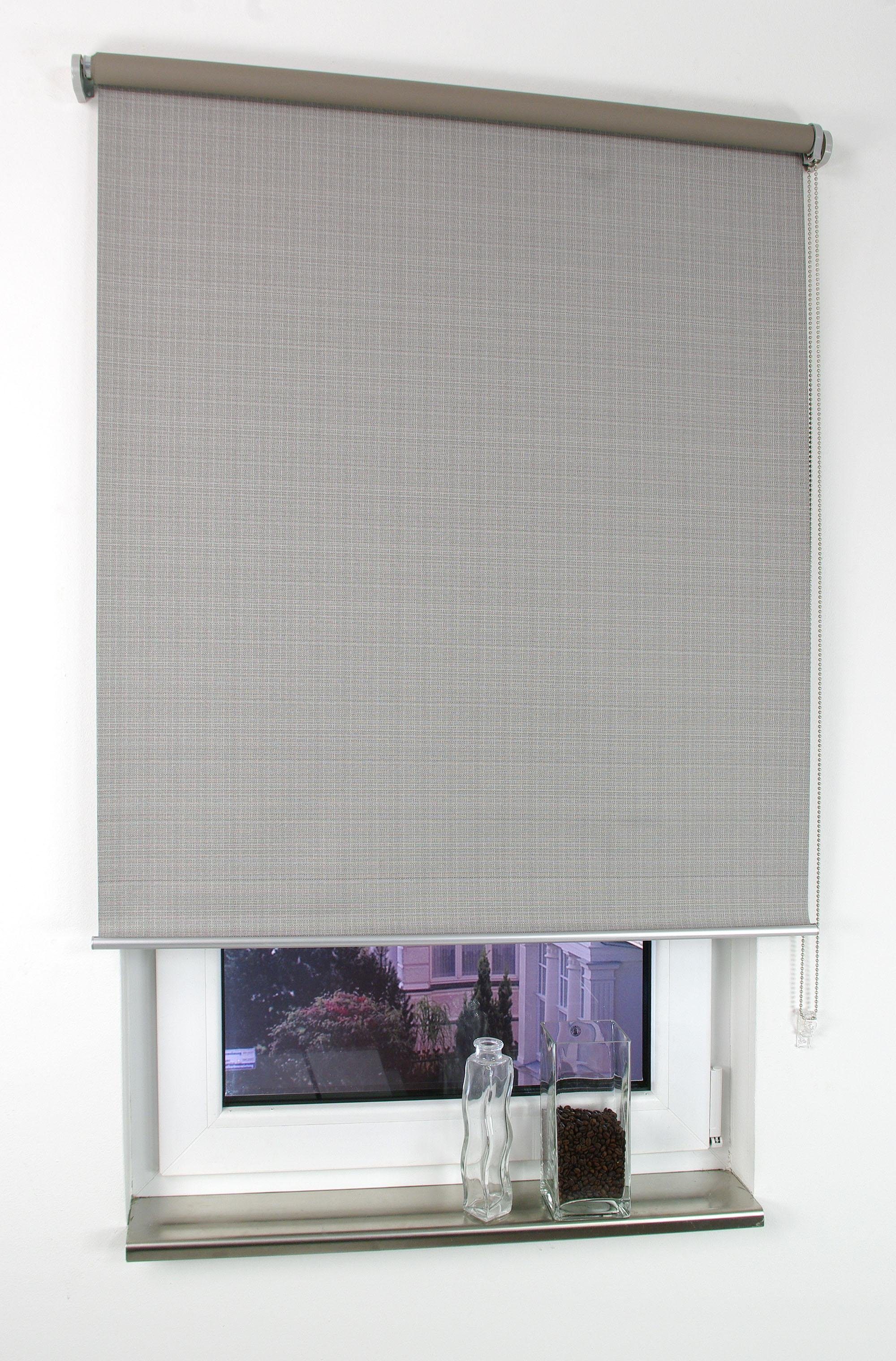 Seitenzugrollo Struktur, Liedeco, verdunkelnd, mit Bohren, verschraubt, Uni günstig online kaufen