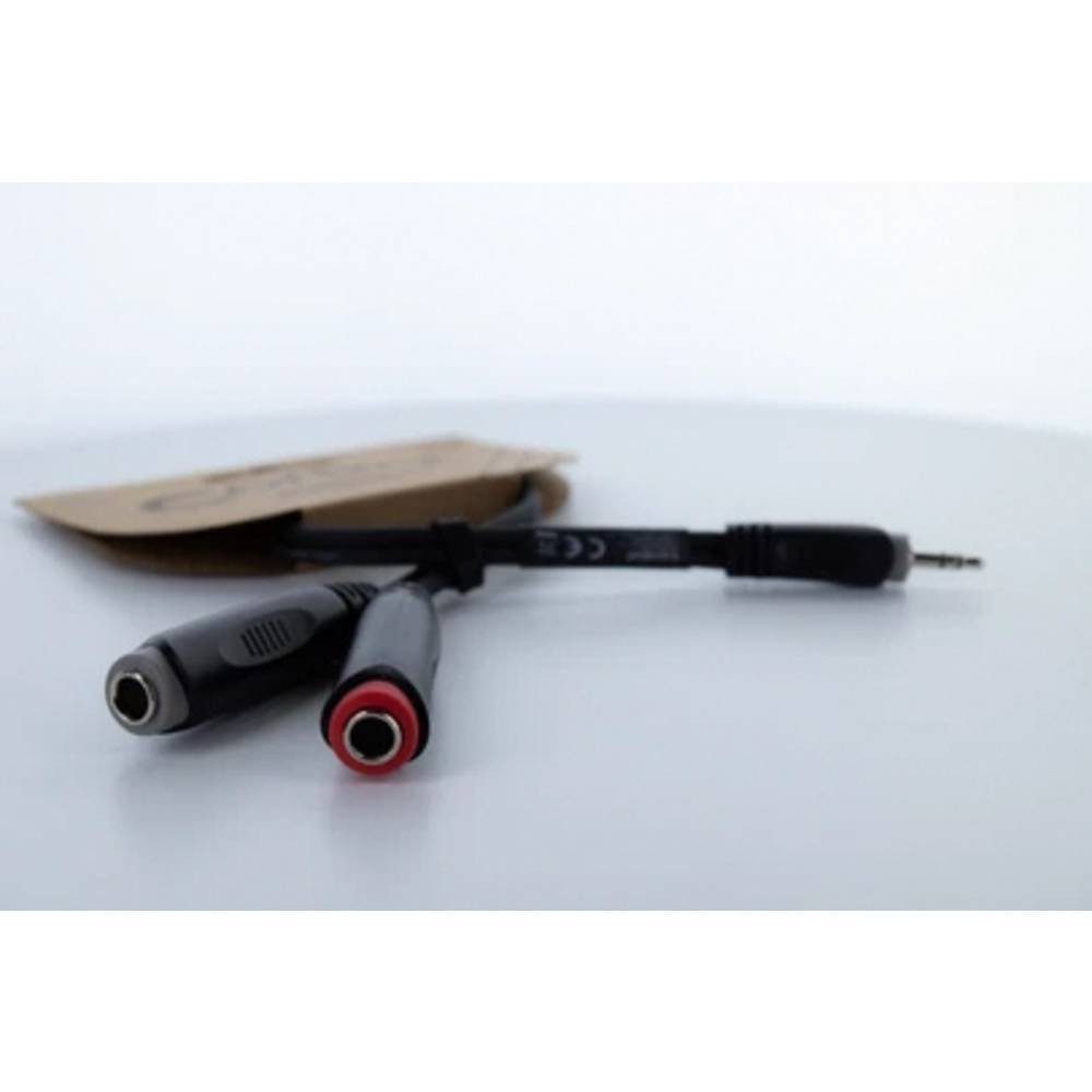 Cordial Y-Adapter Connector 1: Plug 3.5 stereo black/2x Jack Socket 14892 Audio- & Video-Kabel, PVC-Mantel, Zwillingsleitung