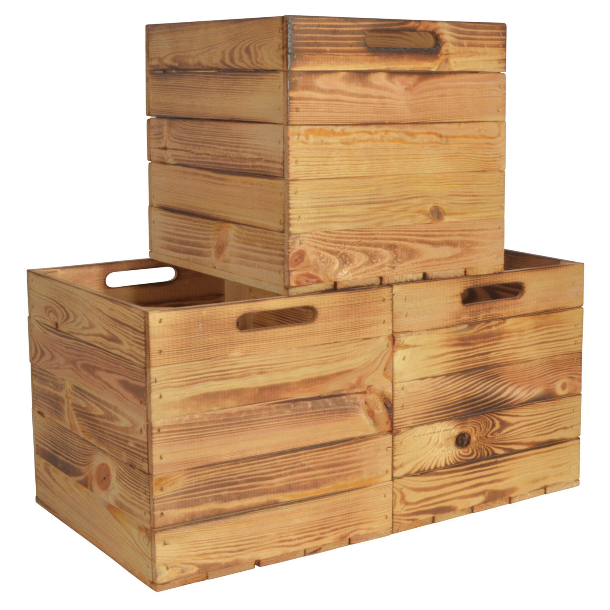 CHICCIE Holzkiste Kallax Aufbewahrungsbox Geflammt 33x38x33cm günstig online kaufen