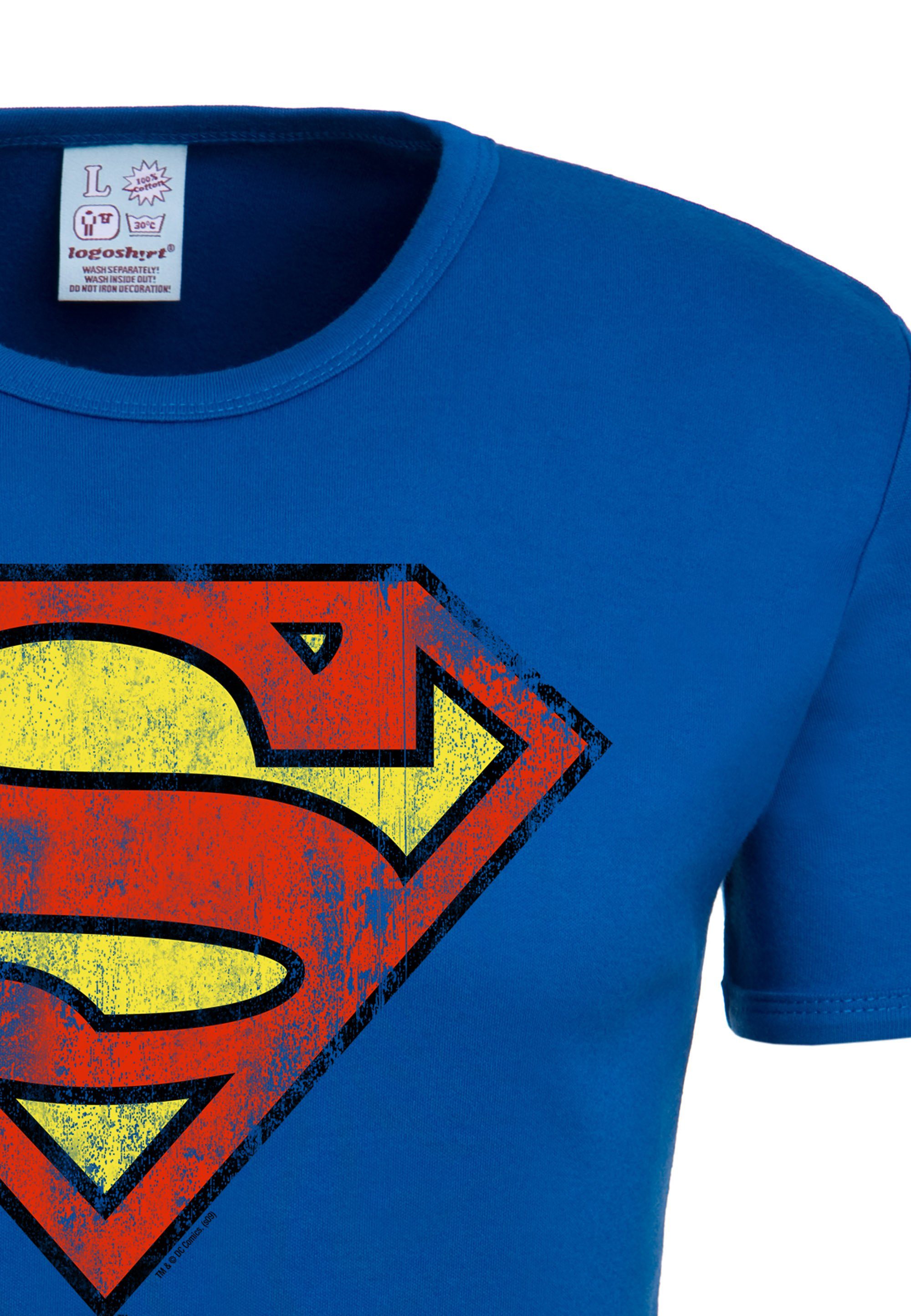 LOGOSHIRT T-Shirt Superman-Logo mit lizenzierten Originaldesign