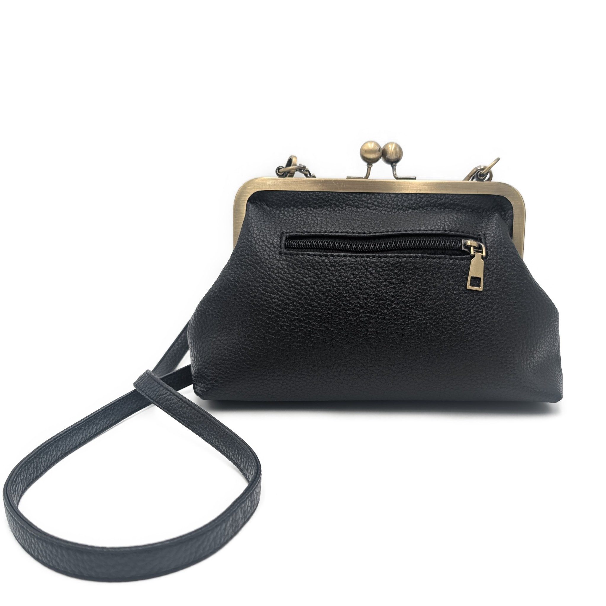 Mera Vellon Umhängetasche Damen Handtasche Novela, Umhängetasche aus veganem Leder und mit Clipverschluss – Bild 5 von 5