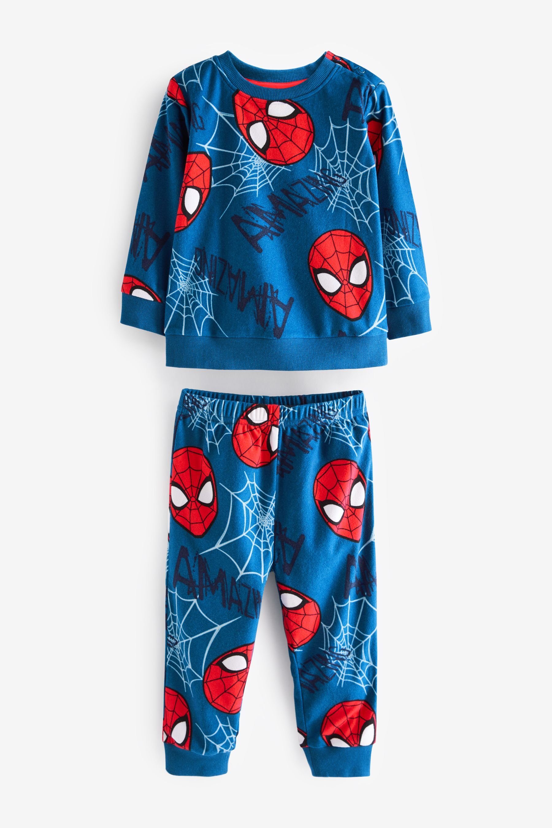 Next Pyjama Pyjamas aus weichem Fleece mit Elasthan (2 tlg) Spider-Man Blue