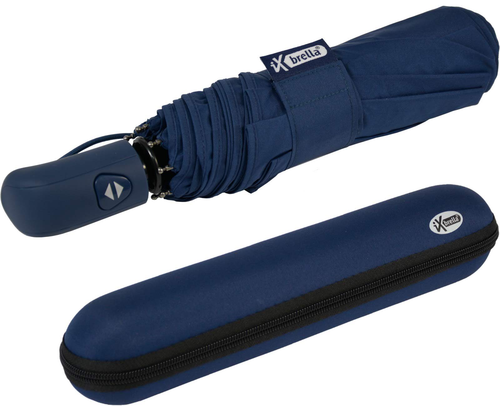 iX-brella Taschenregenschirm First Class im Etui - mit Auf-Zu-Automatik, groß, stabil, in vielen Farben