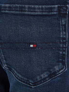 Tommy Hilfiger Straight-Jeans SCANTON Y DARK BLUE Kinder Kids Junior MiniMe,mit Leder-Brandlabel am hinteren Bund