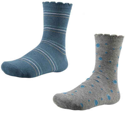 YSABEL MORA Socken Ysabel Mora 2er Pack Mädchen Socken Strümpfe blau hellgrau (2-Paar)