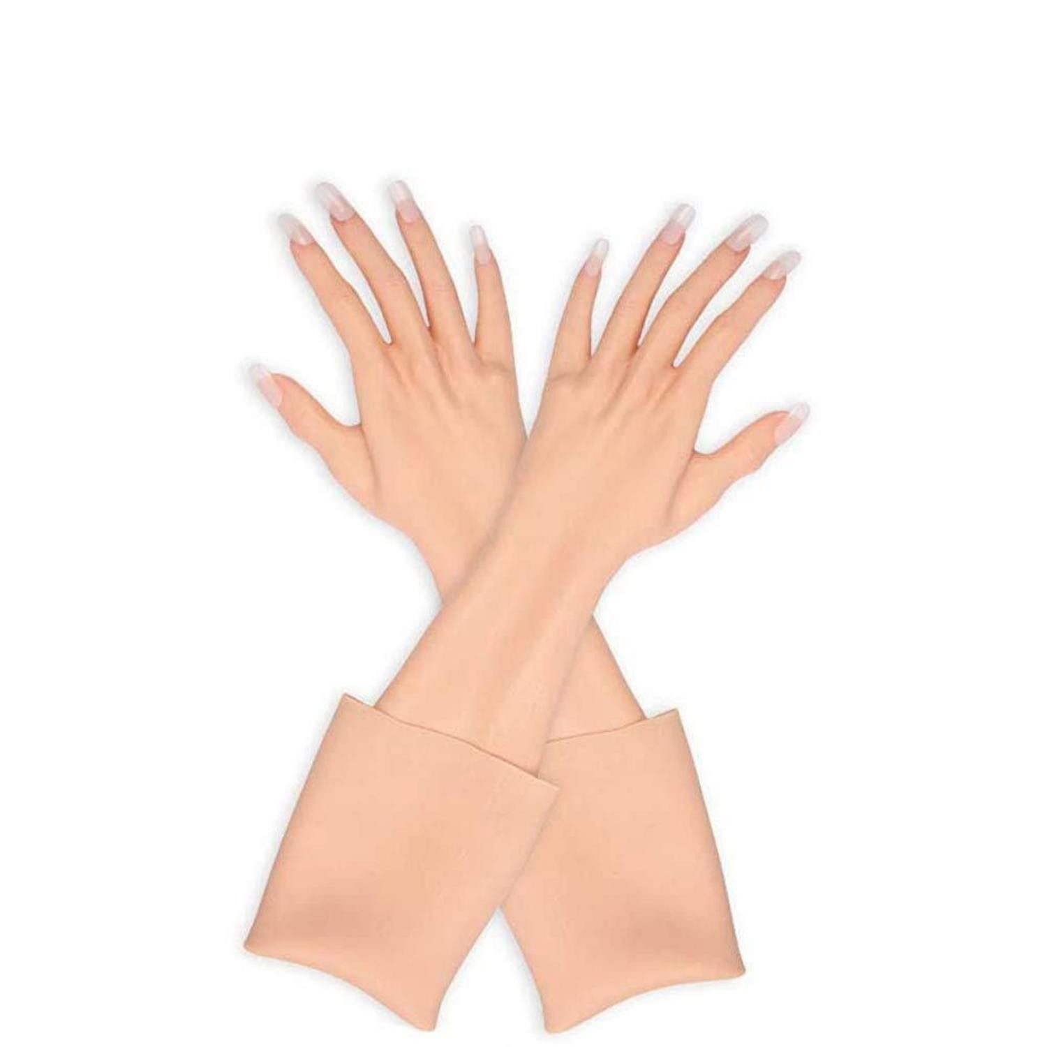 LuxusKollektion Abendhandschuhe Silikonhandschuhe weiblich lang Elfenbein (1-St)