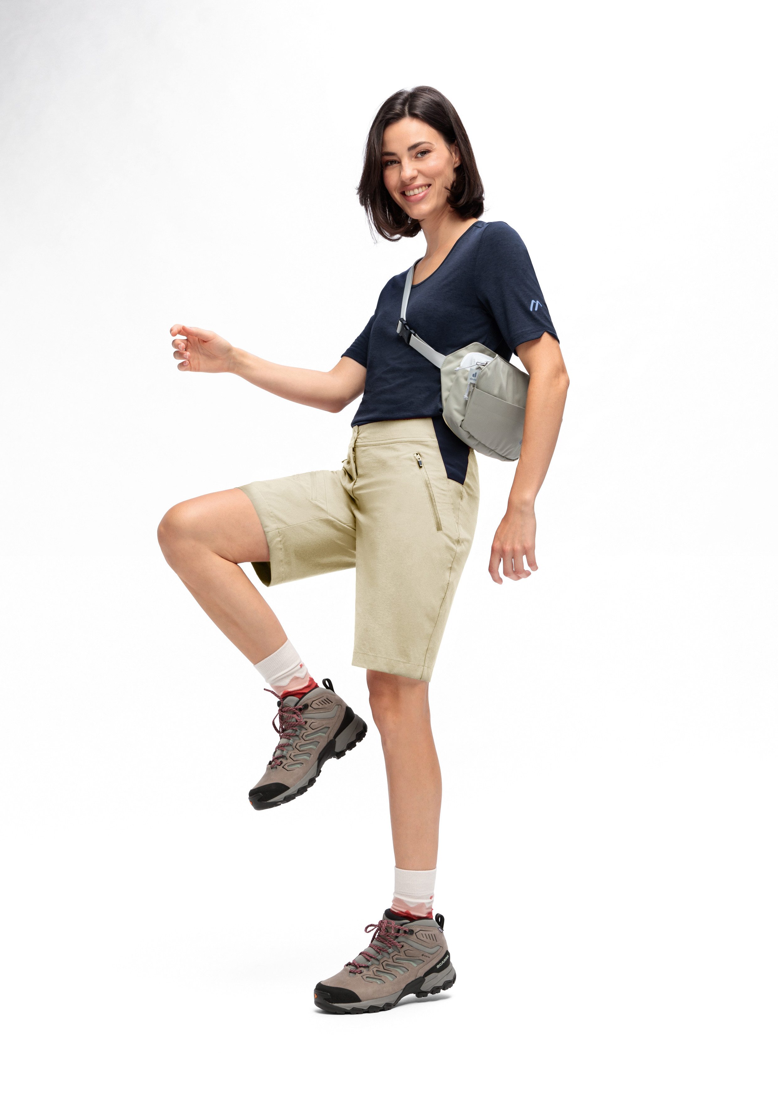 Maier Sports Outdoorhose Inara Short Vario Damen Shorts, kurze Wanderhose, Outdoor-Hose, 4 Taschen, Regular Fit