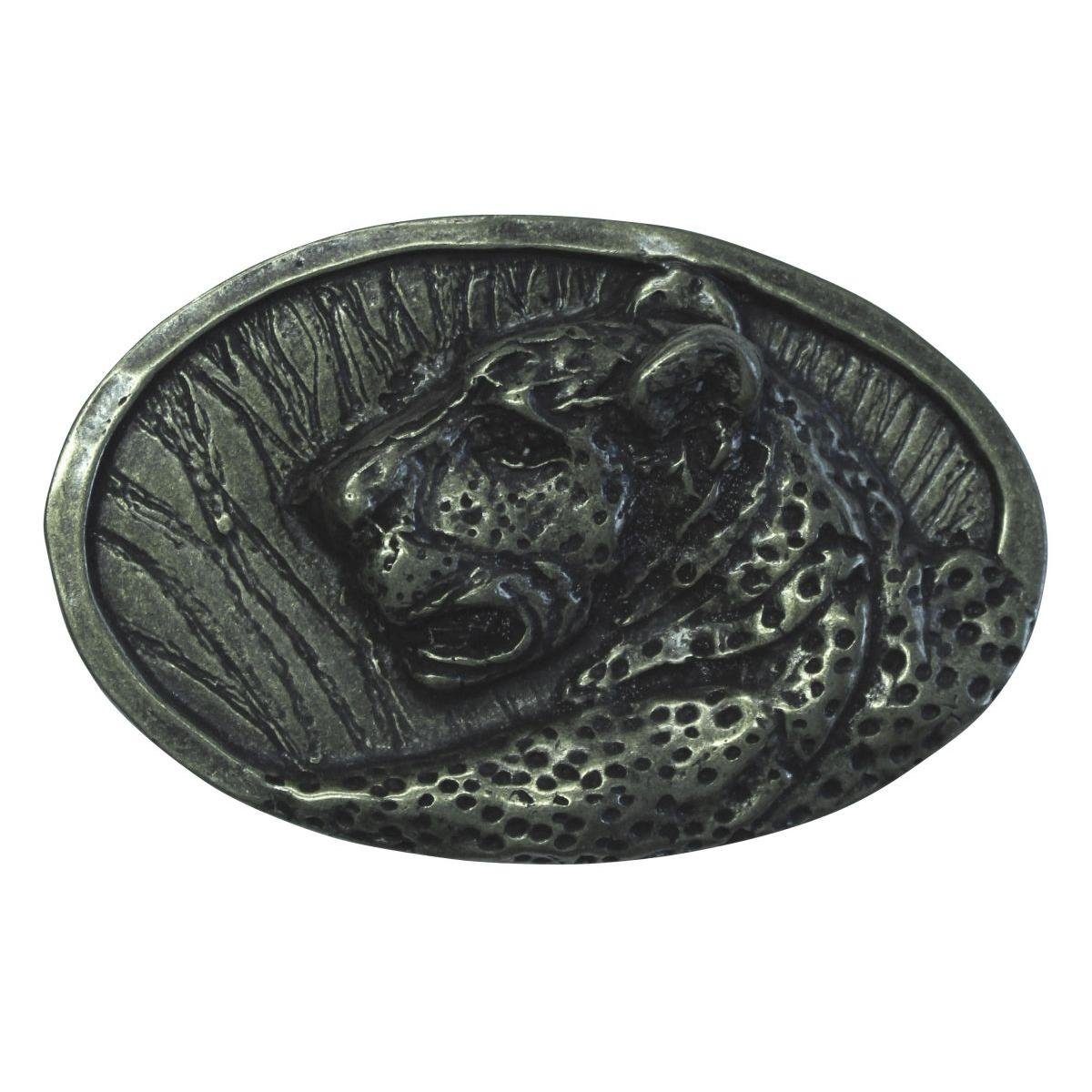 Gürtelschnalle Jaguarkopf 4,0 cm - Buckle Wechselschließe Gürtelschließe 40mm - für J