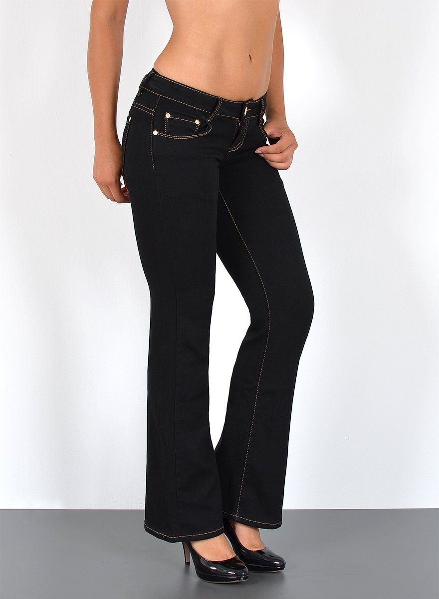 ESRA Bootcut-Jeans Damen Schlaghose Bootcut Jeans Damen Stretch Hose bis Üb günstig online kaufen