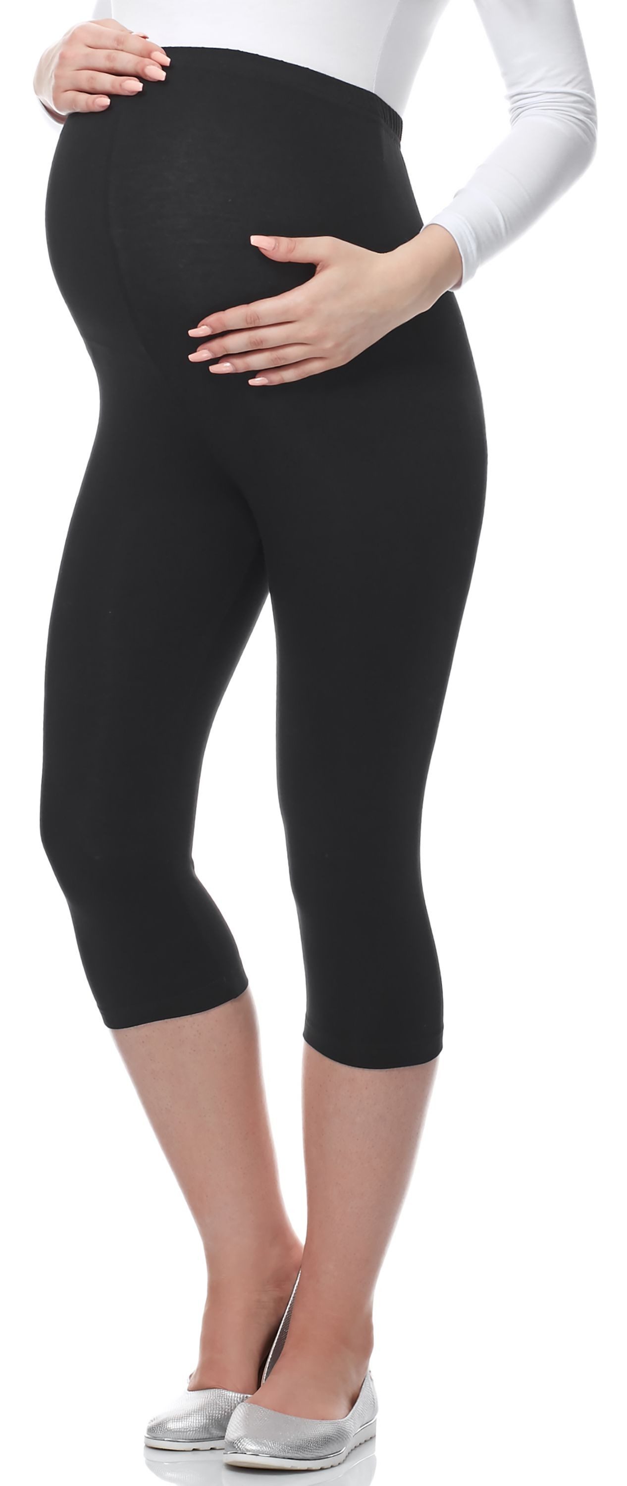 Umstandsleggings Damen 3/4 Capri Schwangerschafts Hosen