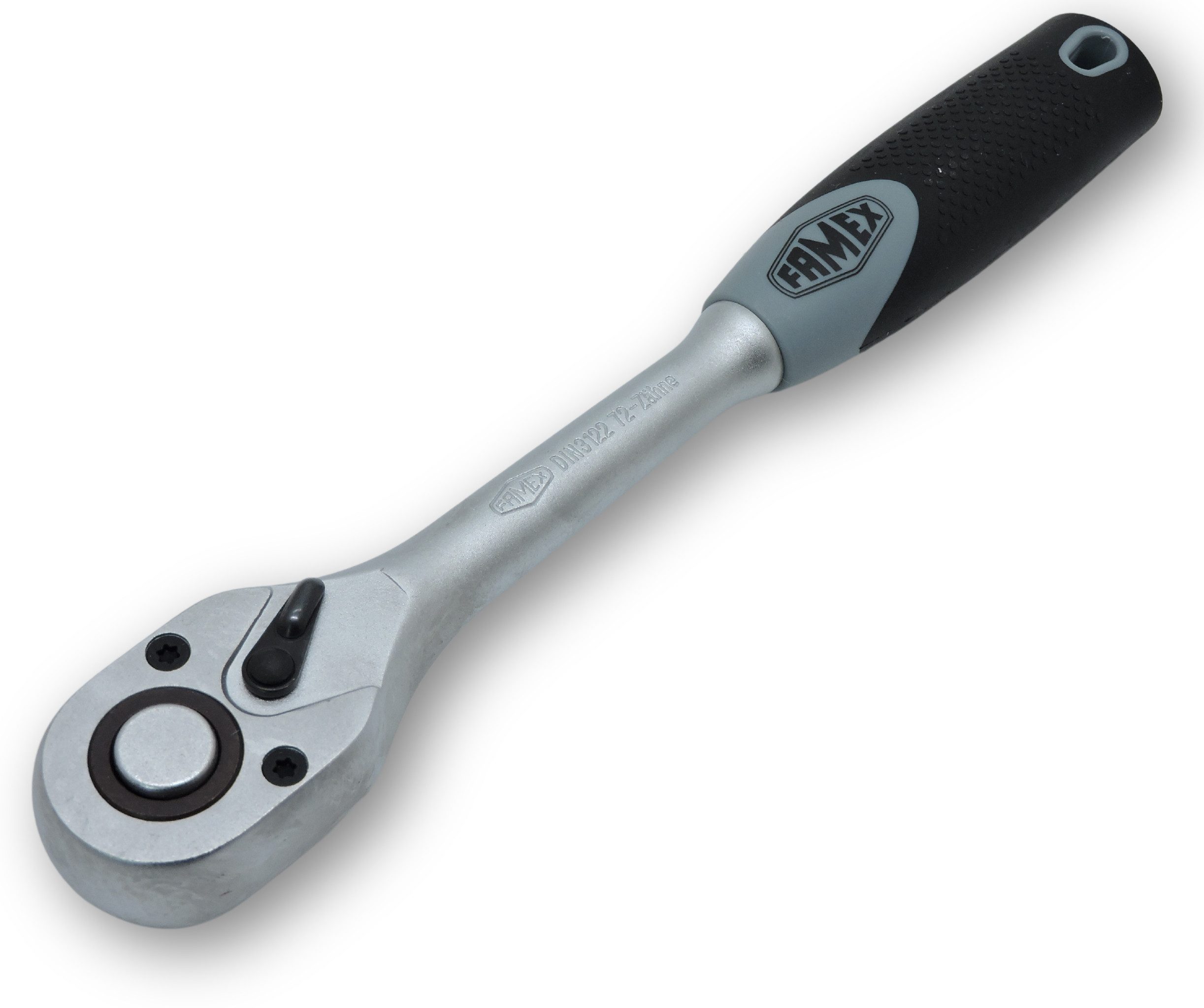 FAMEX Ratsche 10642 Feinzahnknarre 1/2 (aus CV-Stahl, 1 St), Umschalt, 72 Zähne, PROFESSIONAL