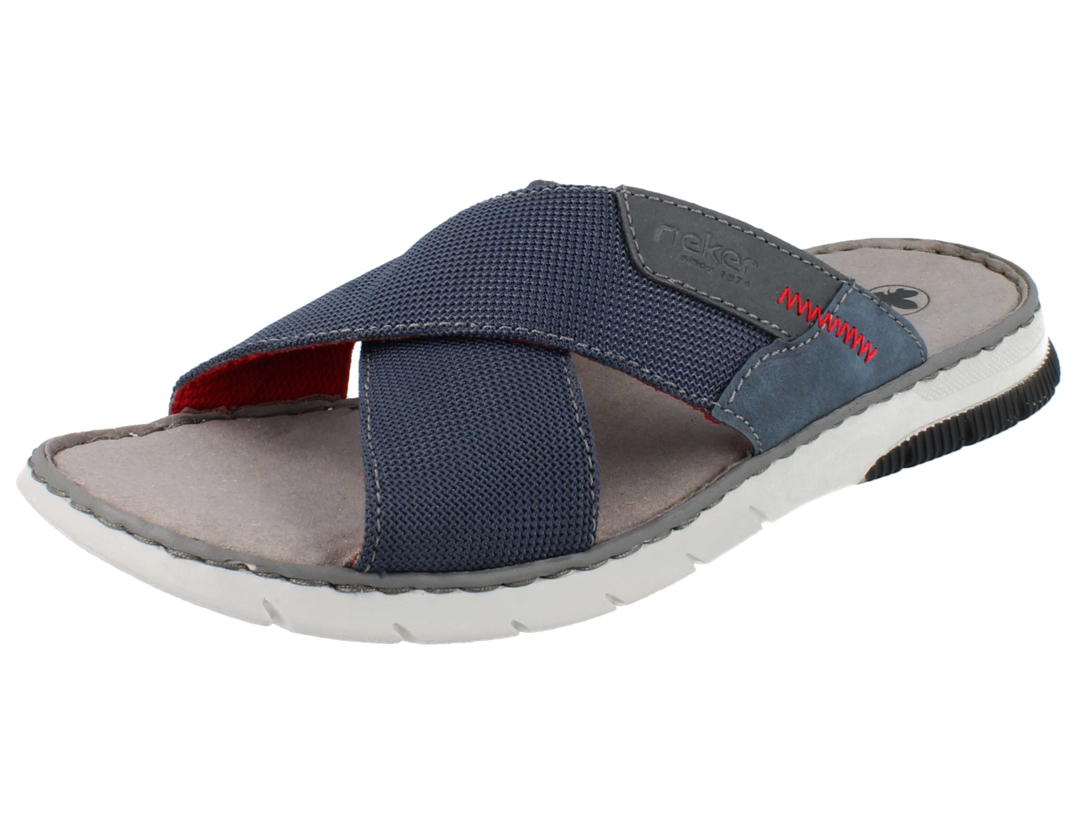 Rieker RIEKER 25250-14 Herren Pantolette blau Textil - Größe: 47 Sandale