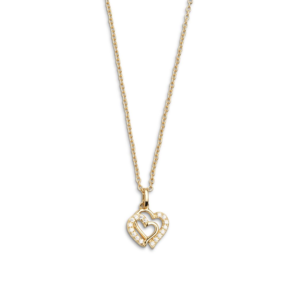 Kette mit Anhänger XENOX Halskette Damen "Love Story" Silber goldfarben Anhänger
