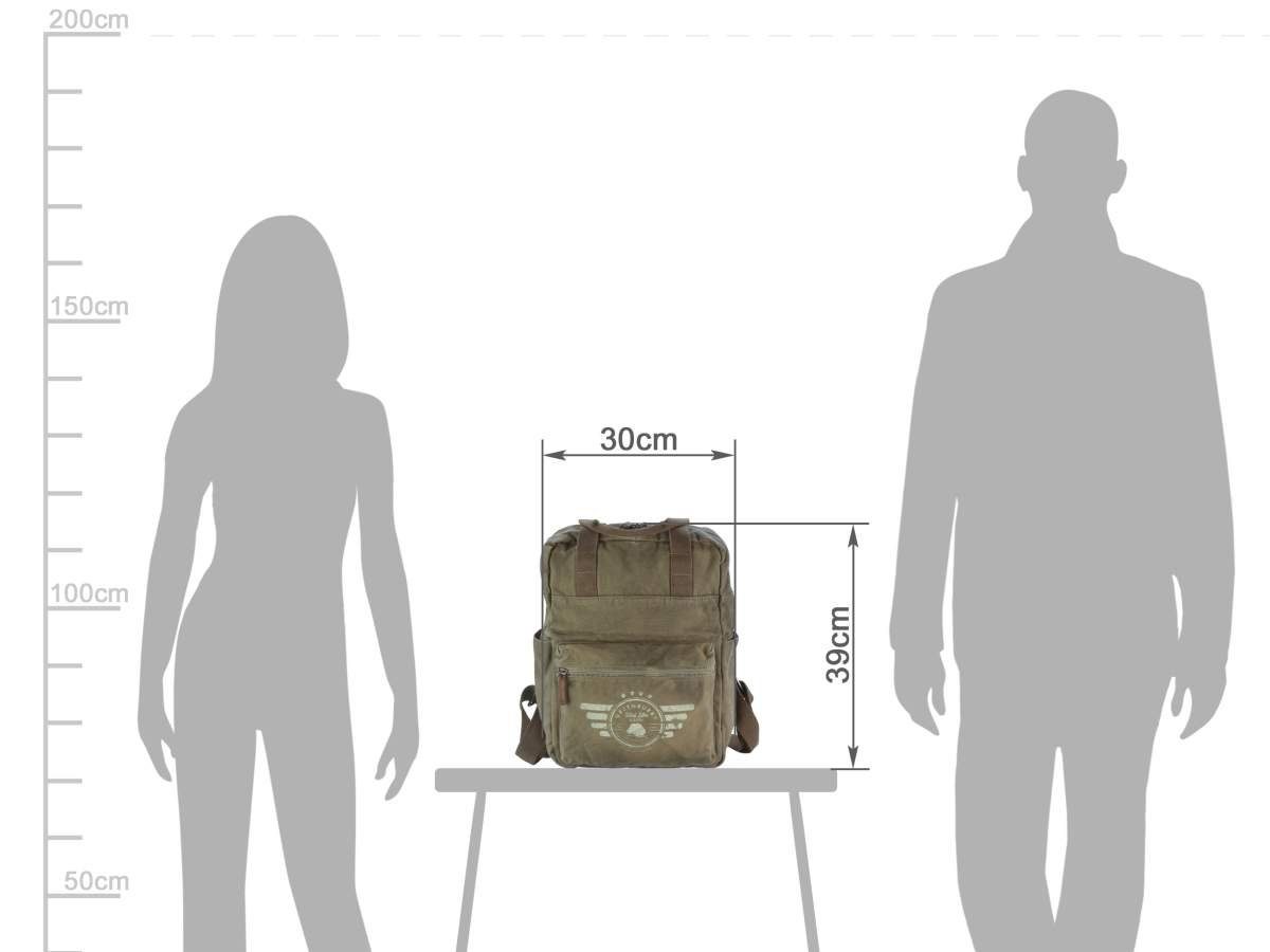 Greenburry Tagesrucksack Aviator, Rucksack, mit Tabletfach 22x31cm, 16oz Canvas im used Look