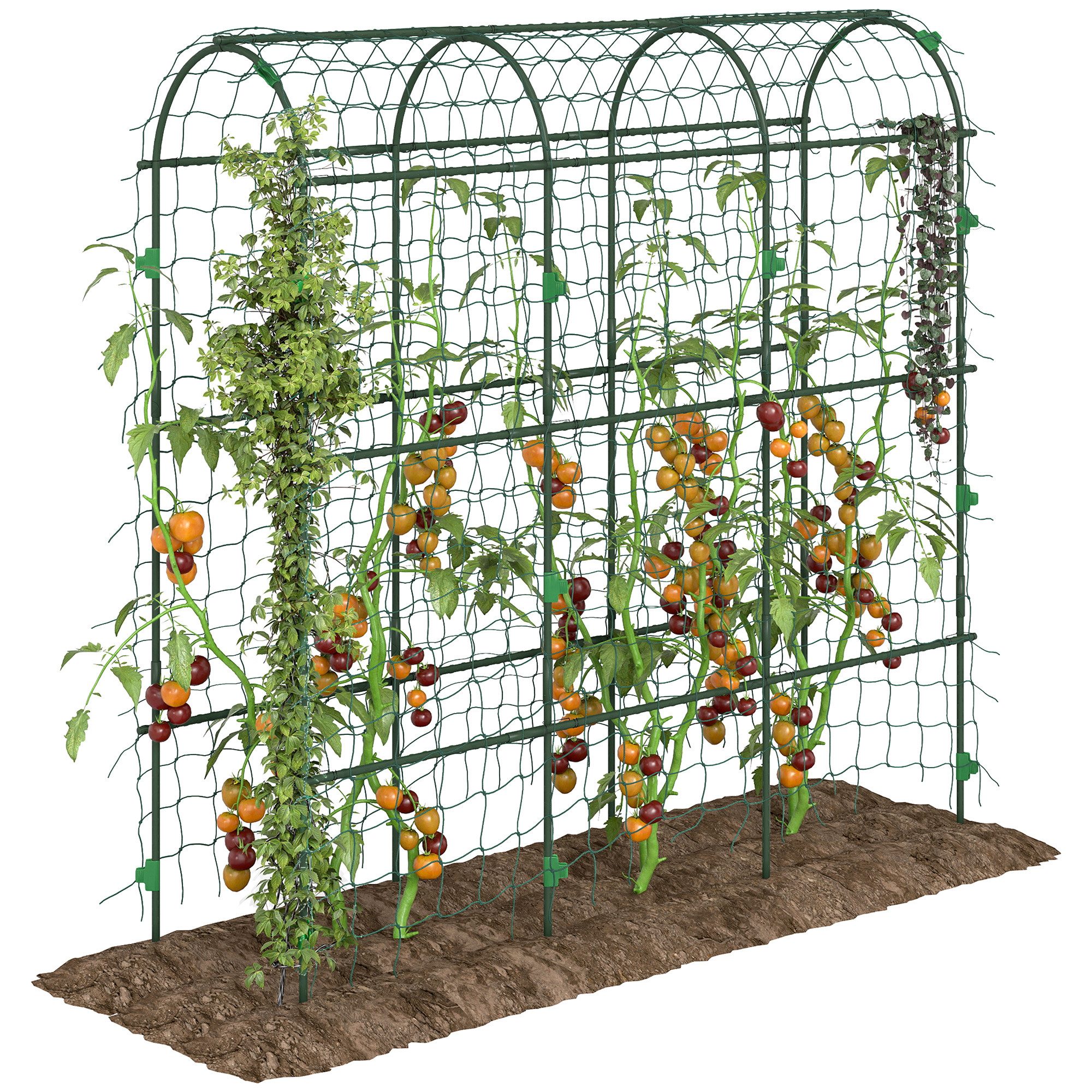 Outsunny Rankhilfe Rankgitter aus Metall rostfrei Garten Spalier Schwarz Pflanzengerüst, 1 St., Pflanzengitter, für Garten, Balkon, Stahl, Grün, 43 x 182 x 183 cm