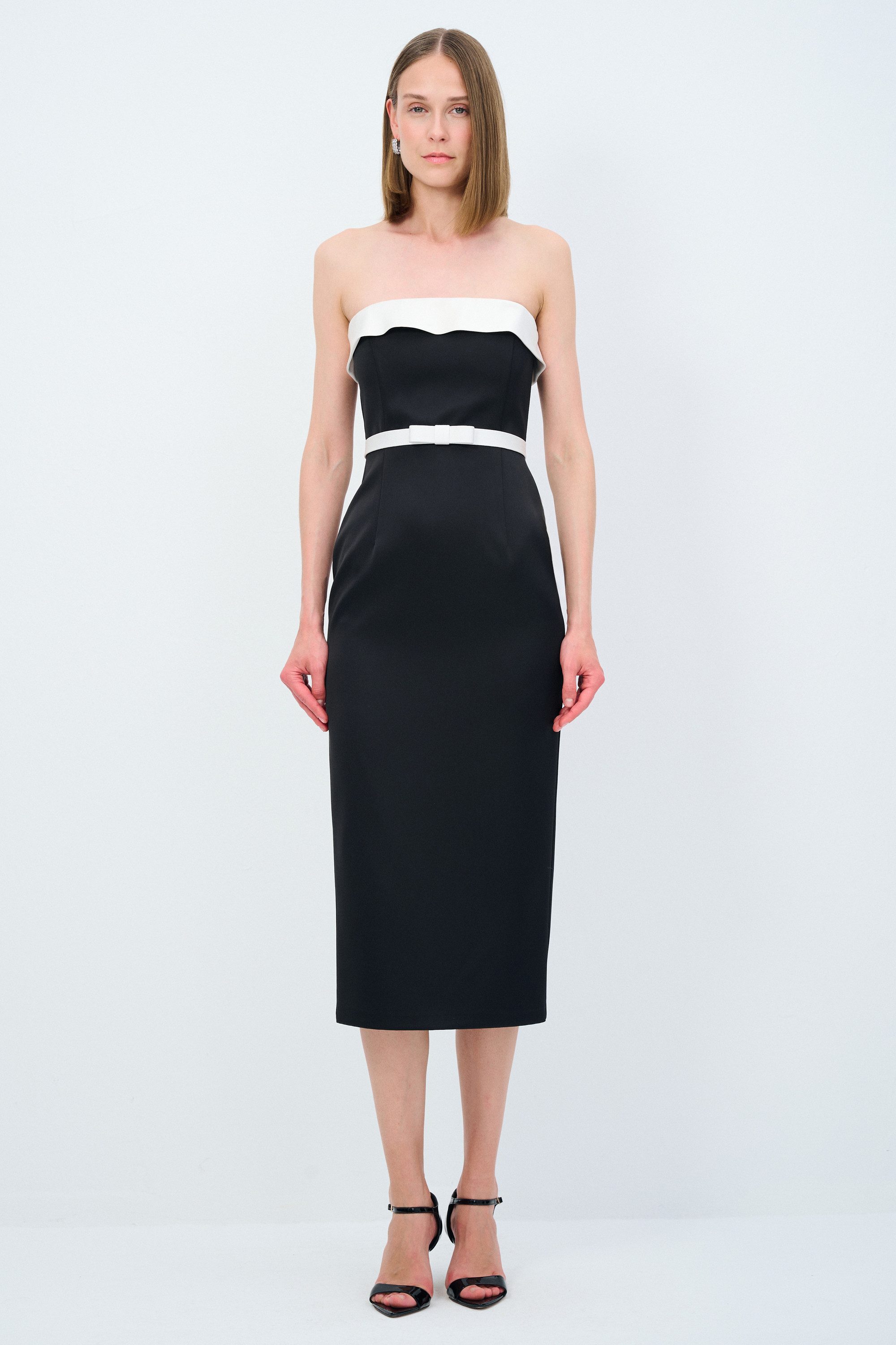 adL Cocktailkleid Trägerloses Midikleid