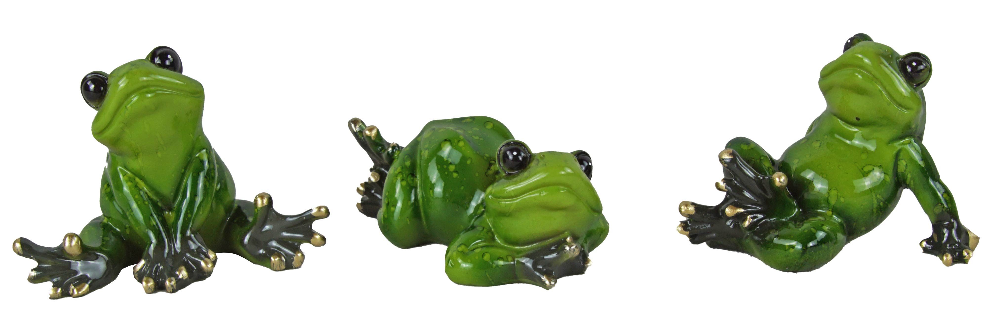 Eurosouvenir Dekofigur Charmante Frosch-Deko: Kleine Glücksbringer für Ihr Zuhause - 3er Set (Set, 3 St., 3 tlg), Tierfigur