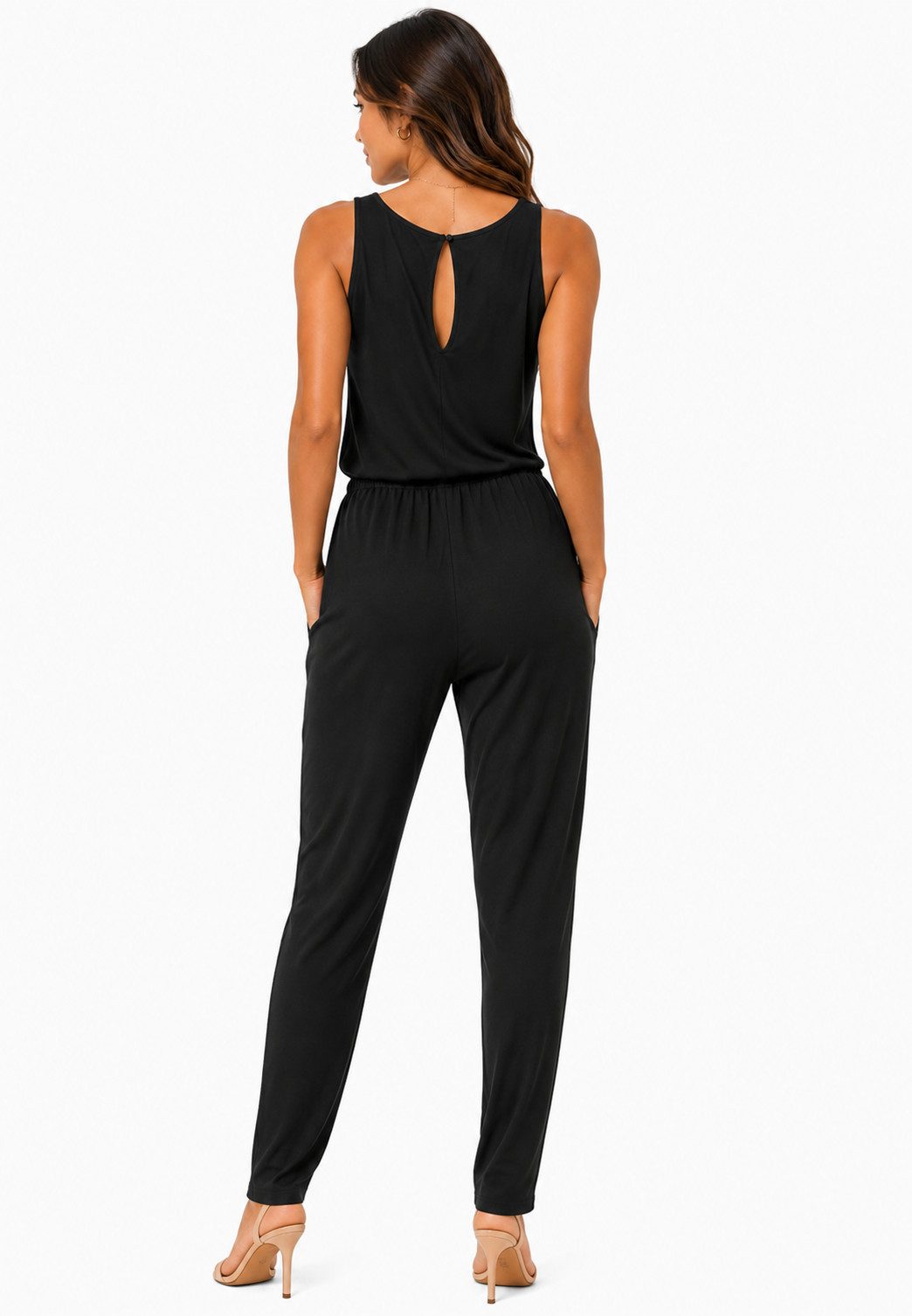 SUBLEVEL Overall Damen Overall Jumpsuit lange Hose Sommer Binde Gürtel Einteiler